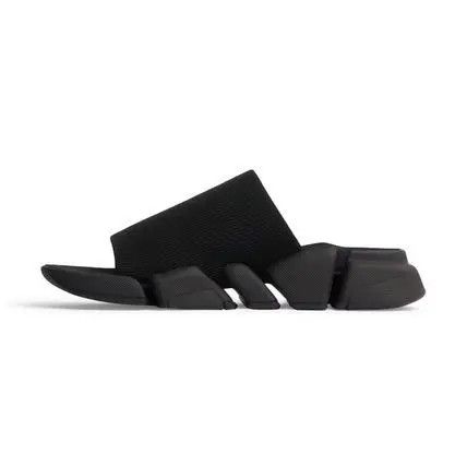 Balenciaga o1srvl11e0426 Speed 2.0 Recycled Knit Slide Sandals in Black Size US 11 / EU 44 - 4 Thumbnail