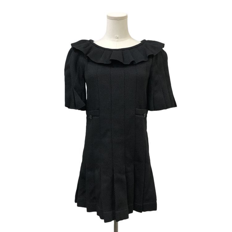 Chanel Chanel Black Ruffle Mini Dress Size 38 Size S / US 4 / IT 40 - 1 Thumbnail