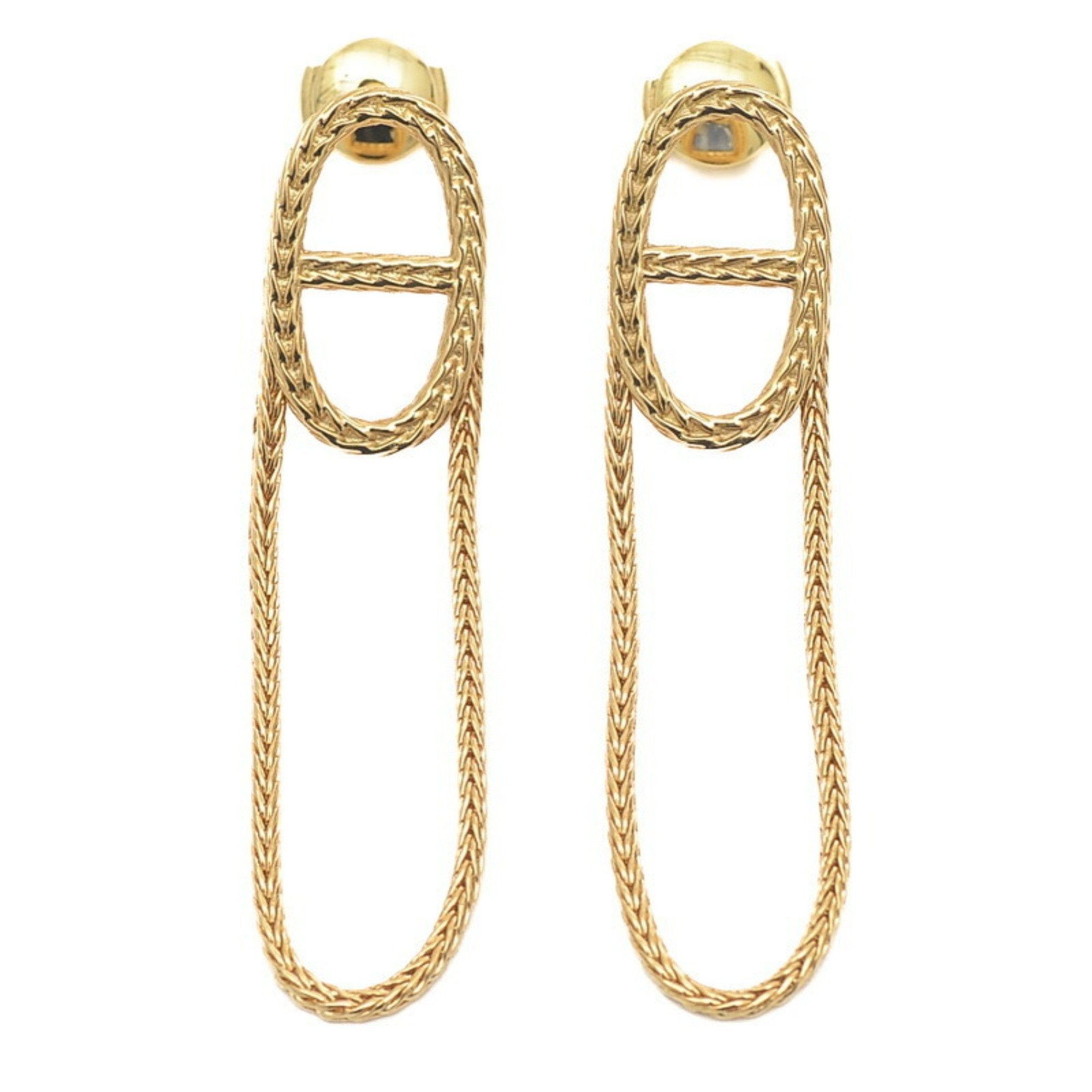 image of Hermes Chaine D'ancre Danae Earrings K18Yg in Gold, Women's