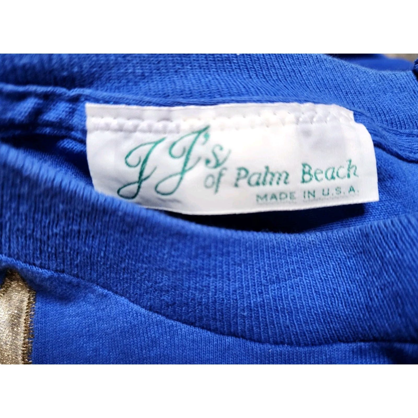 Vintage VINTAGE JJ's of Palm Beach University of Florida Gators Embellished T-Shirt L Blue Solid Short Sleeve Crew Neck Cat Mens Size US L / EU 52-54 / 3 - 6 Thumbnail