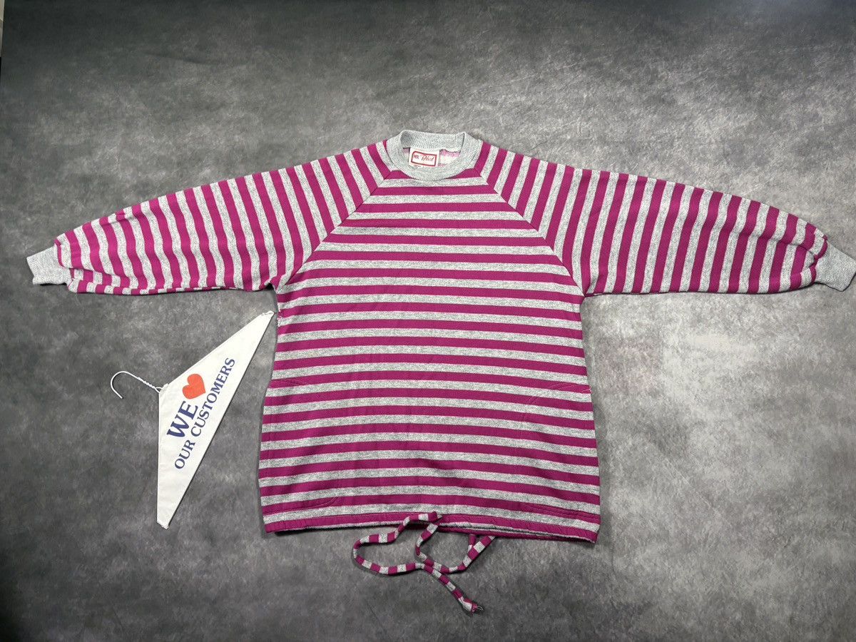 Vintage 1980s Vintage Sweatshirt Striped Crewneck Drawstring Crop 80 Size S / US 4 / IT 40 - 17 Thumbnail