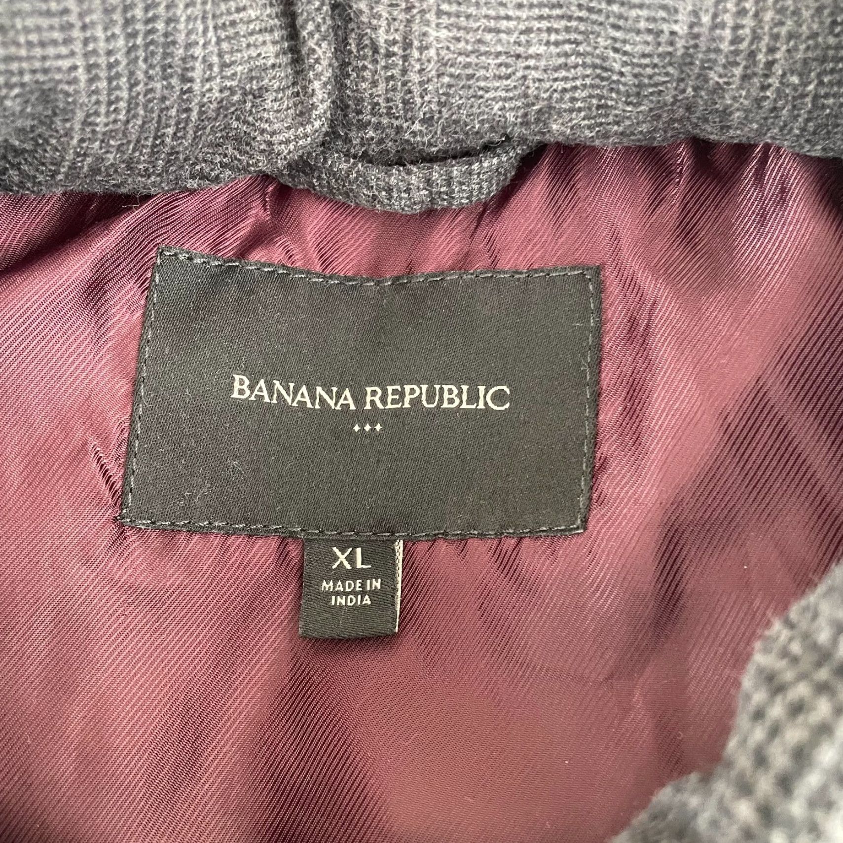 Banana Republic Banana Republic Puffer Vest Men XL Grey Plaid Flannel Satin Lined Full Zip Size US XL / EU 56 / 4 - 2 Thumbnail
