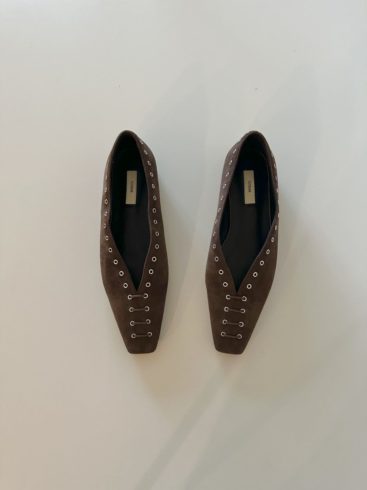 Toteme Toteme Suede Lace Up Ballerinas Ballet Flats Brown 40 US 10 Size US 10 / IT 40 - 2 Thumbnail