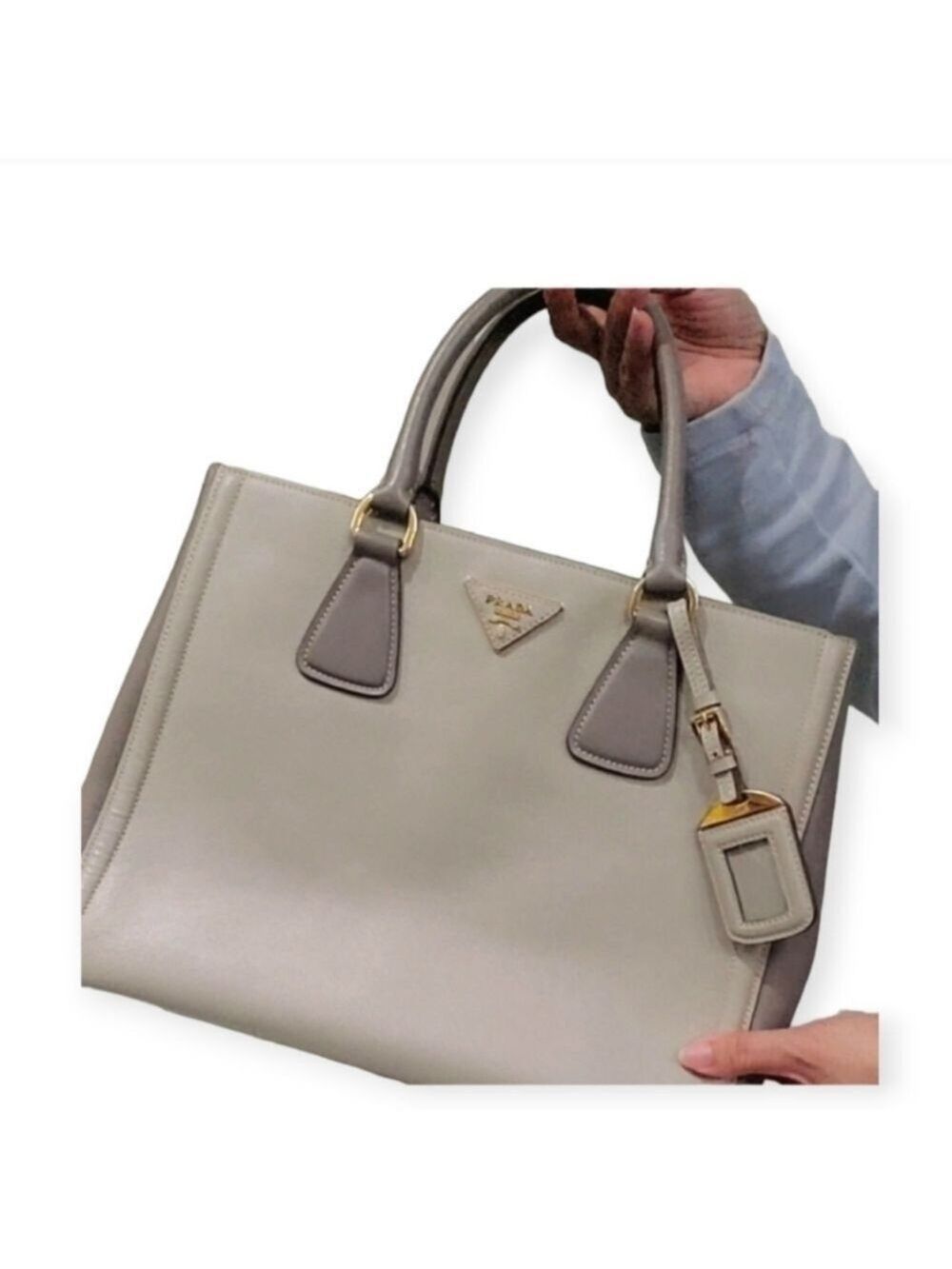 Prada Authentic Prada Saffiano Lux Bicolour Tote Bag Size ONE SIZE - 2 Thumbnail