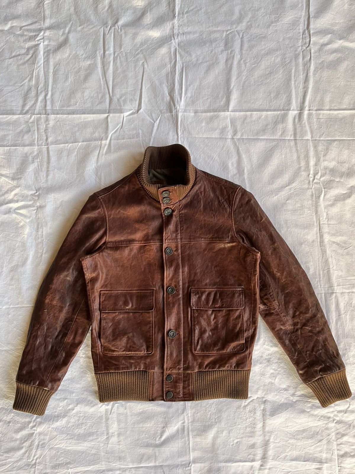 Japanese Brand Vintage Leather Bomber Artisanal Archive Piece CCP Size US M / EU 48-50 / 2 - 2 Thumbnail