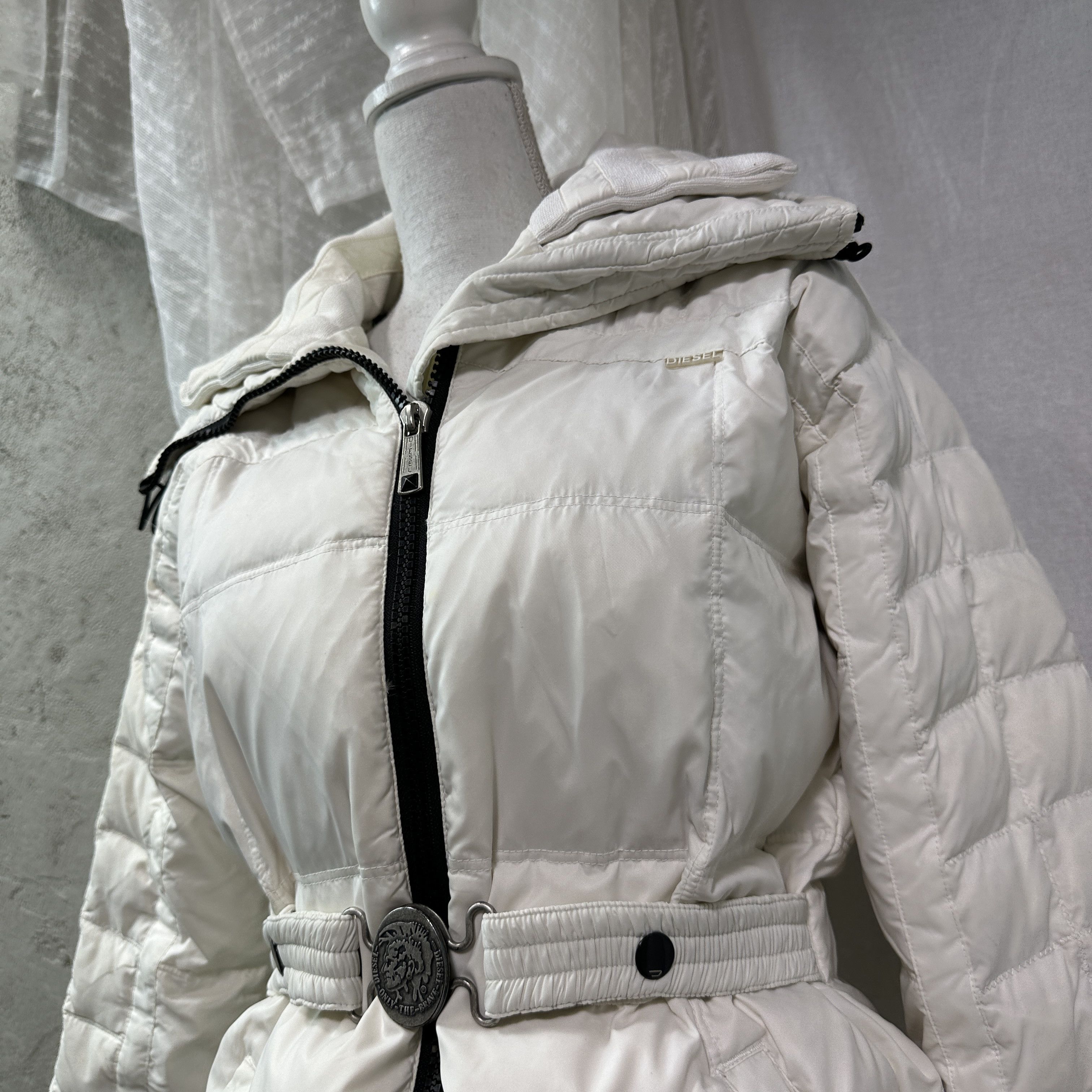 Diesel Vintage Belted Big Collar Diesel Puffer Down Jacket Y2K Size S / US 4 / IT 40 - 2 Thumbnail