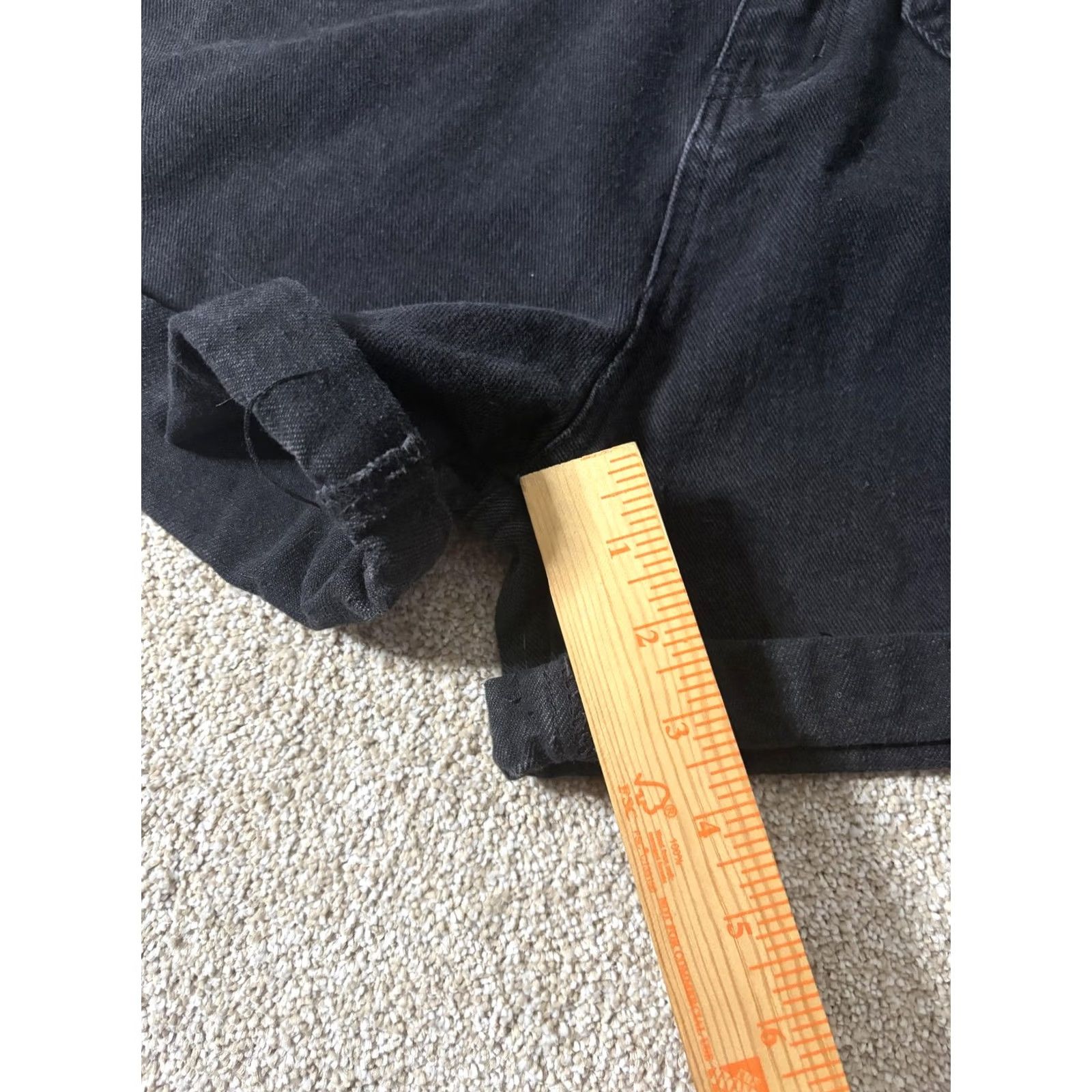 PRINCESS POLLY Princess Polly Shorts Womens 2 Black Denim High Rise Mom Relaxed Fit Cuffed Size 26" / US 2 / IT 38 - 2 Thumbnail