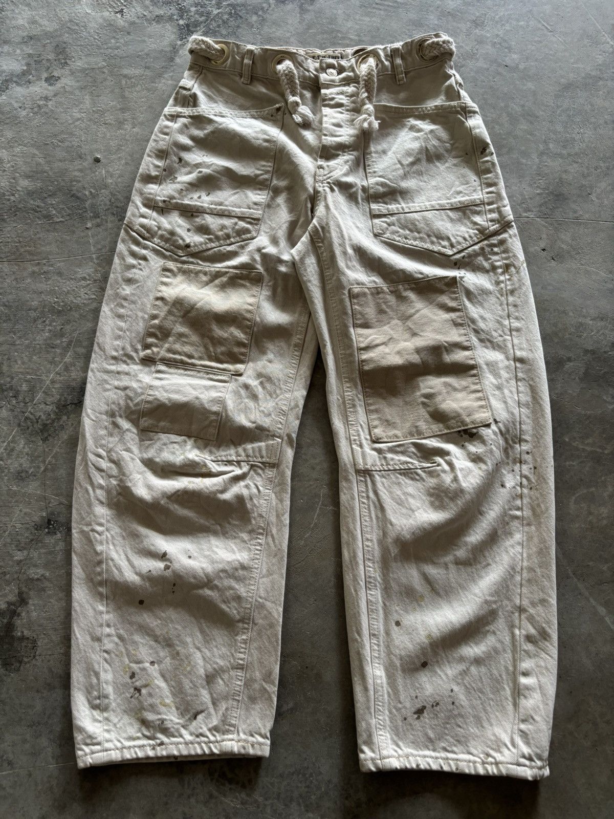 Vintage WE THE FREE wide baloon pant kapital inspired dirty splatter Size US 30 / EU 46 - 1 Thumbnail