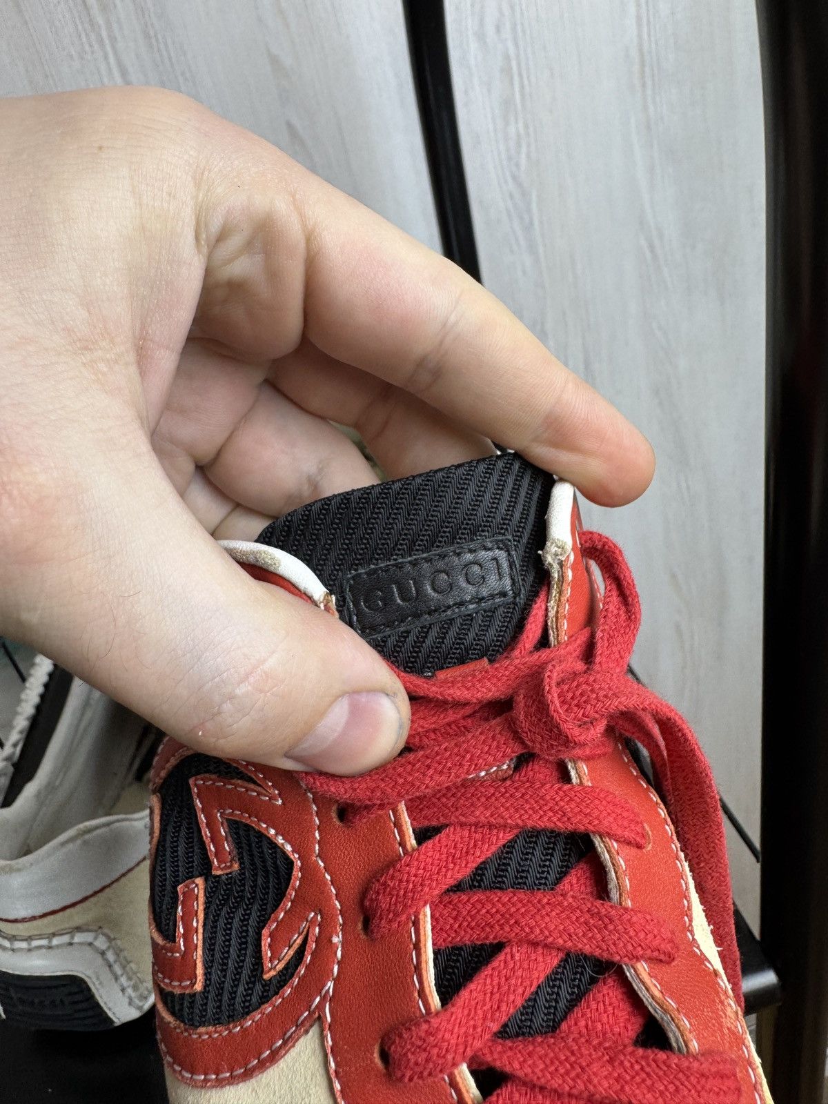 Gucci VINTAGE GUCCI LOGO LEATHER TRAINERS SNEAKERS coloured 190777 Size US 7.5 / IT 37.5 - 15 Thumbnail