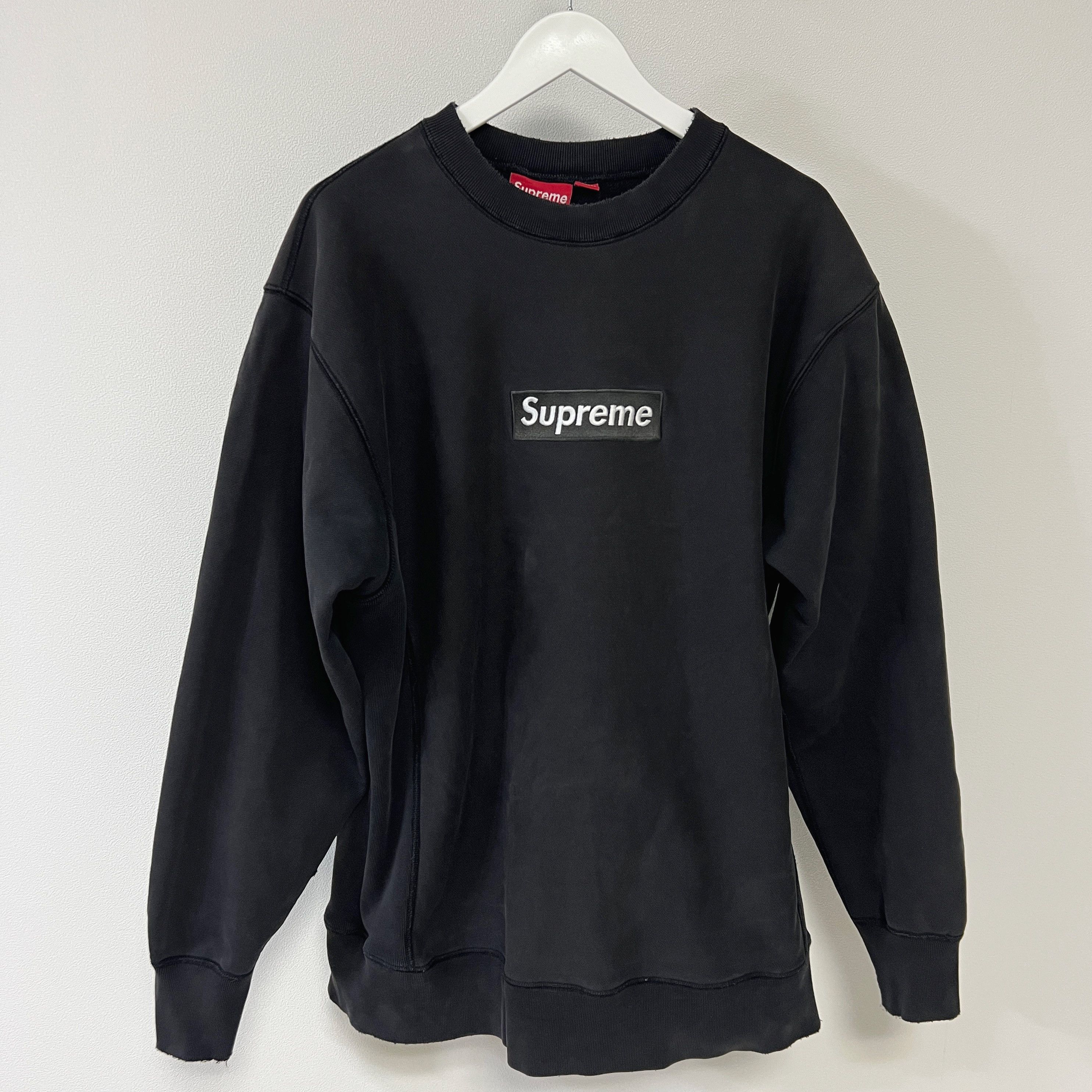Supreme Washed Box Logo Crewneck ブラック XL Supreme Washed Box Logo Crewneck Black