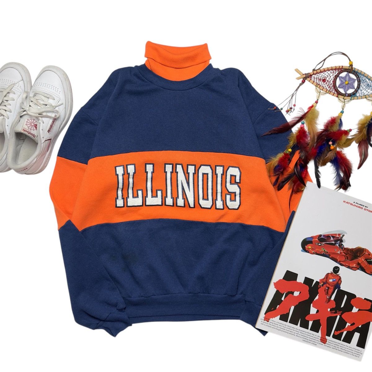 Vintage Vintage Turtleneck Illinois 90's Sweatshirt Size US XL / EU 56 / 4 - 1 Thumbnail