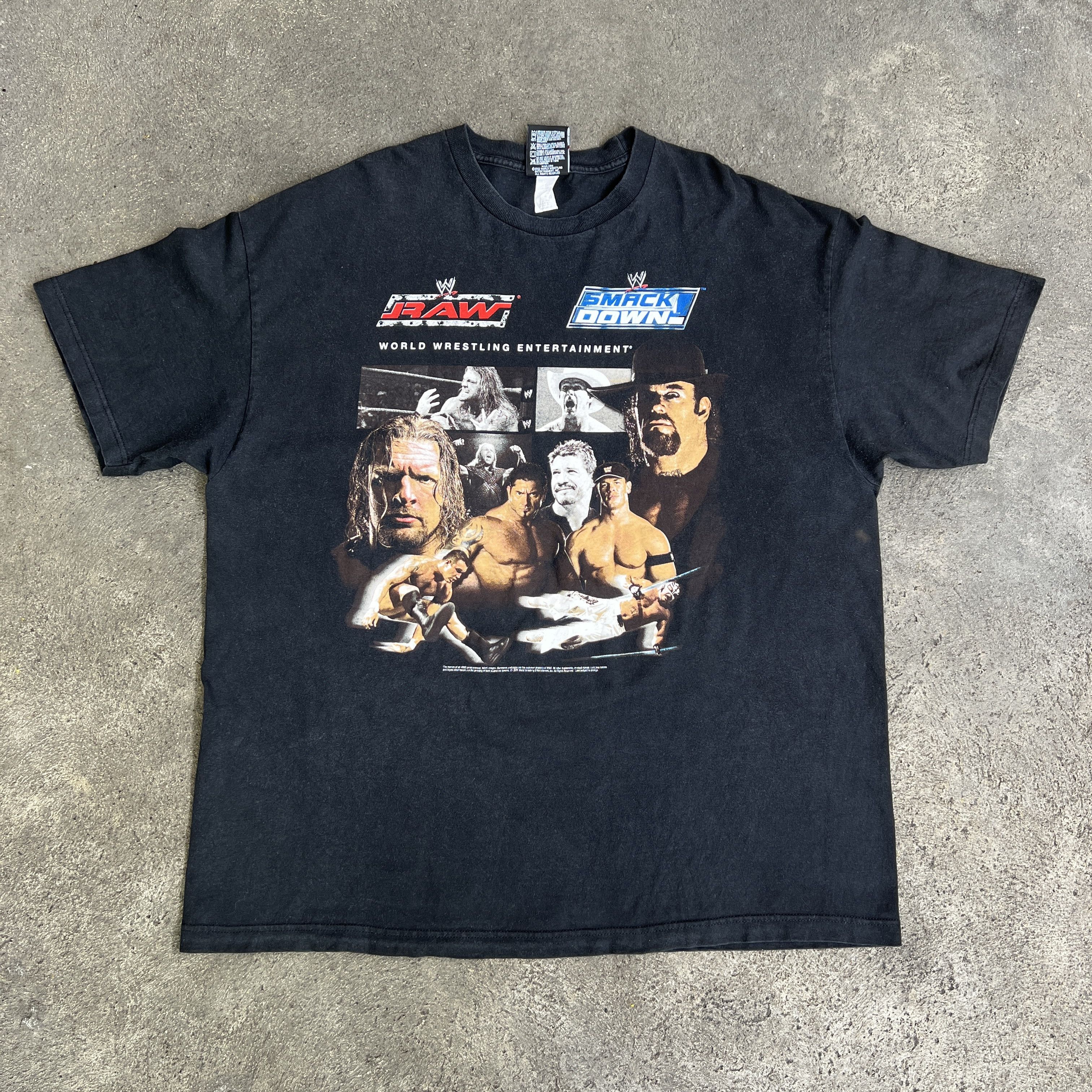 WCW/nWo × WWE × WWF Vintage WWE Smack Down Raw Wrestling Promo Tee Faded 2XL Size US XXL / EU 58 / 5 - 4 Thumbnail