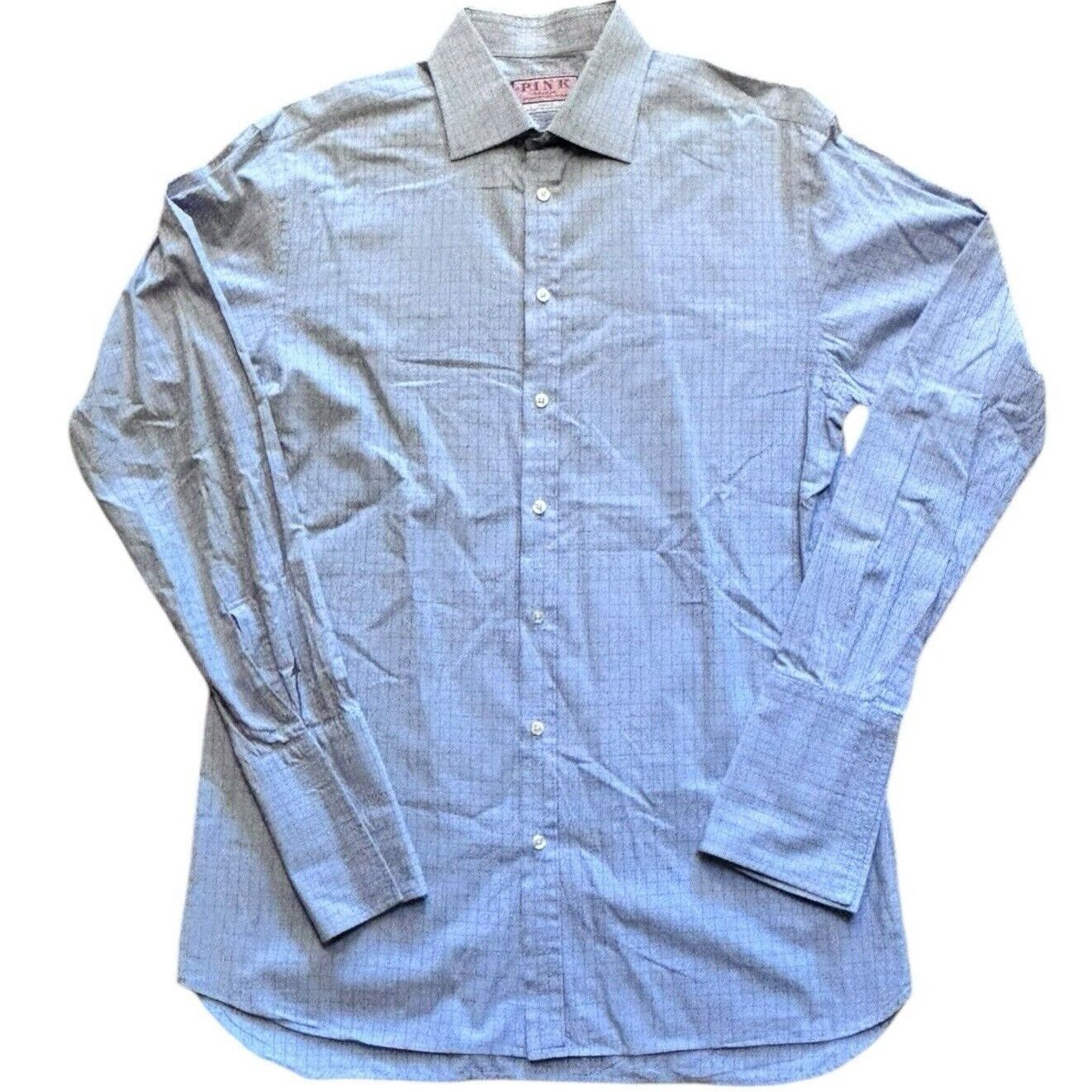 Thomas Pink Thomas Pink Micro Houndstooth Windowpane 16.5 35 French Cuff Size US M / EU 48-50 / 2 - 3 Thumbnail