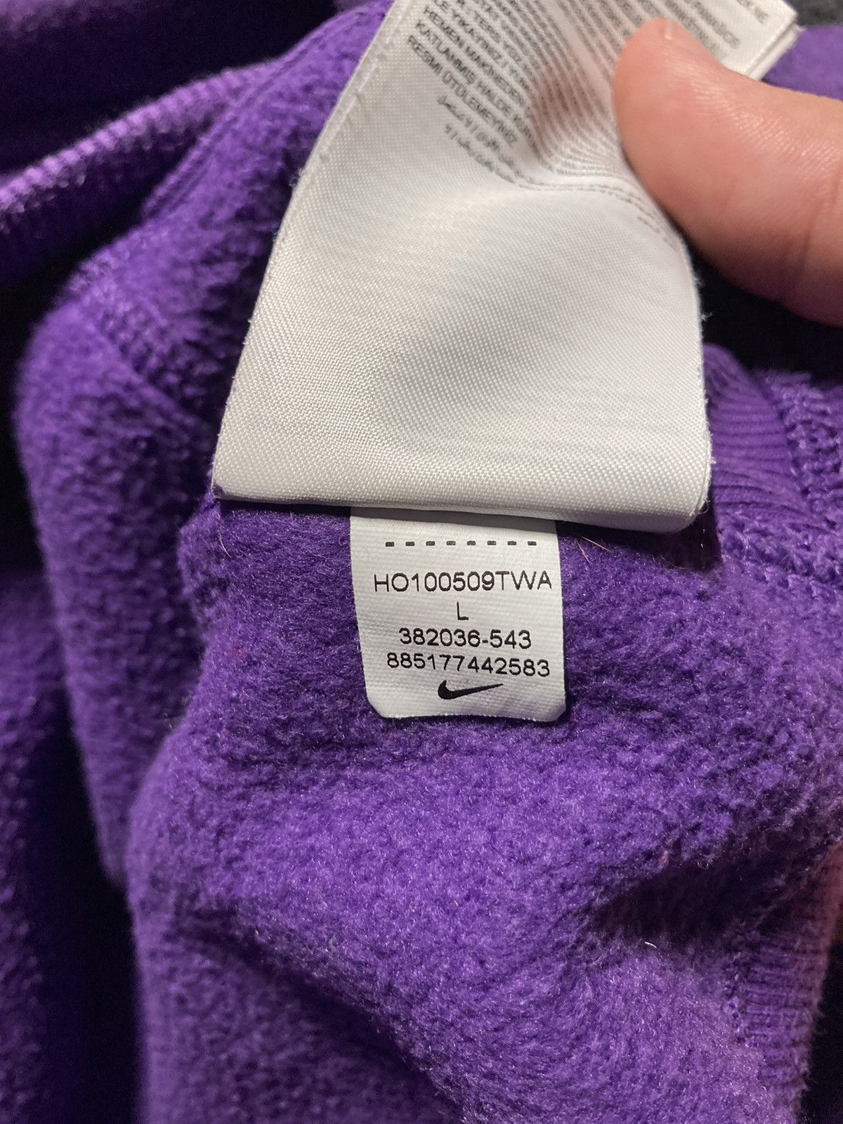 Nike × Vintage ⛩️Vintage Nike Purple Corner Swoosh Hoodie Mini Logo SunFaded Size US S / EU 44-46 / 1 - 5 Thumbnail