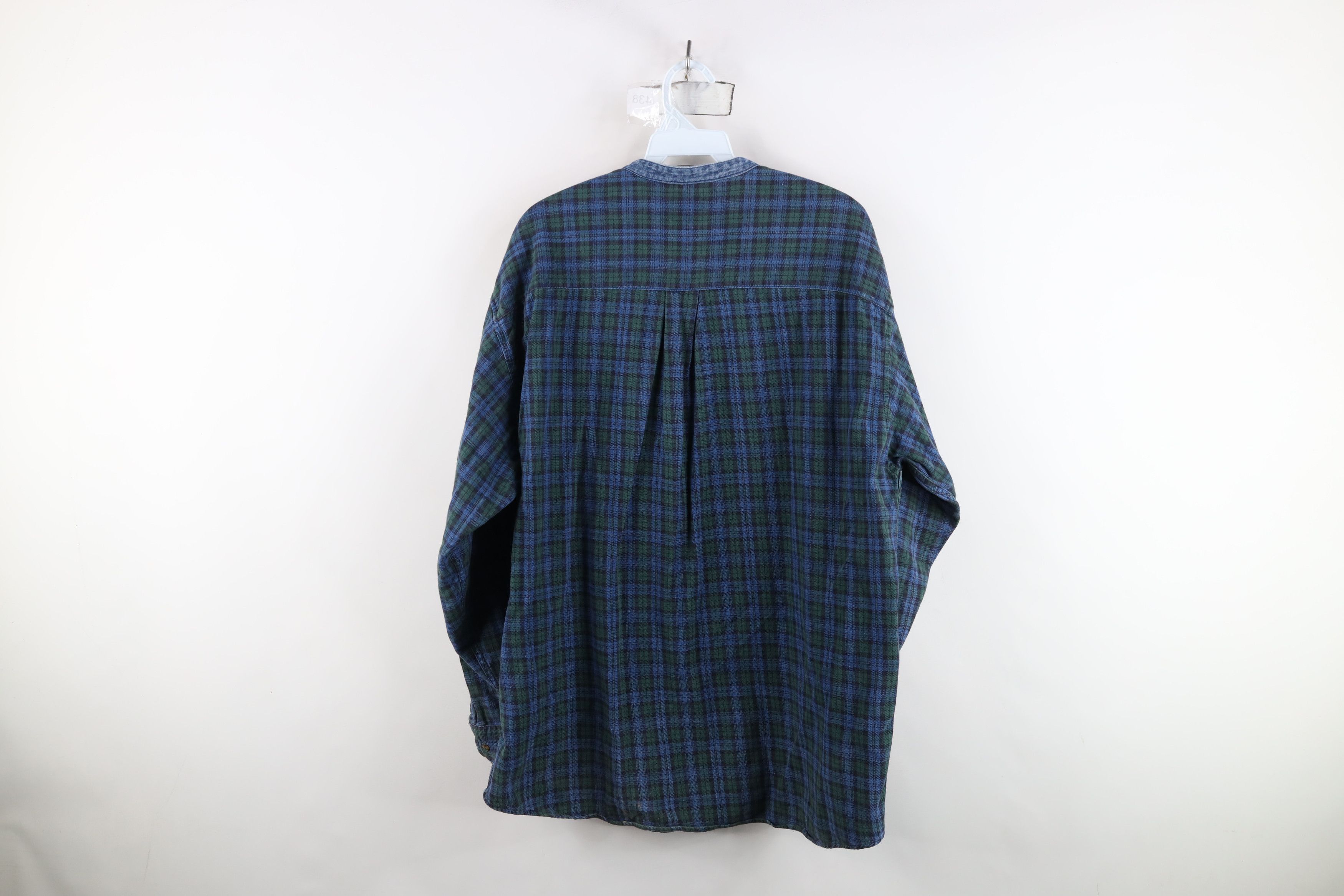 Vintage Vintage 90s Streetwear Denim Band Collar Button Shirt Size US M / EU 48-50 / 2 - 11 Thumbnail