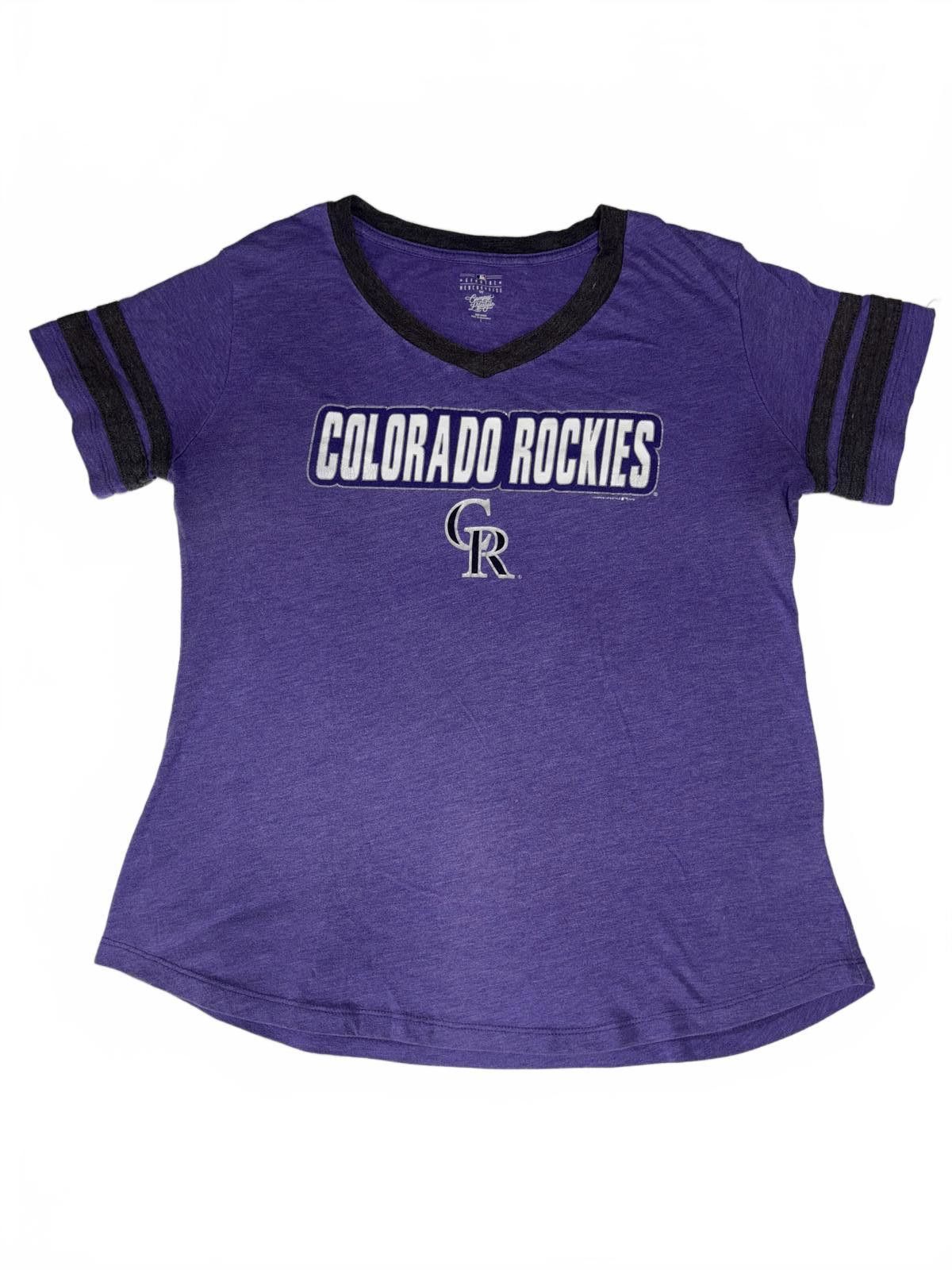 Designer Colorado Rockies Women's V-Neck T-Shirt Size L / US 10 / IT 46 - 1 Thumbnail