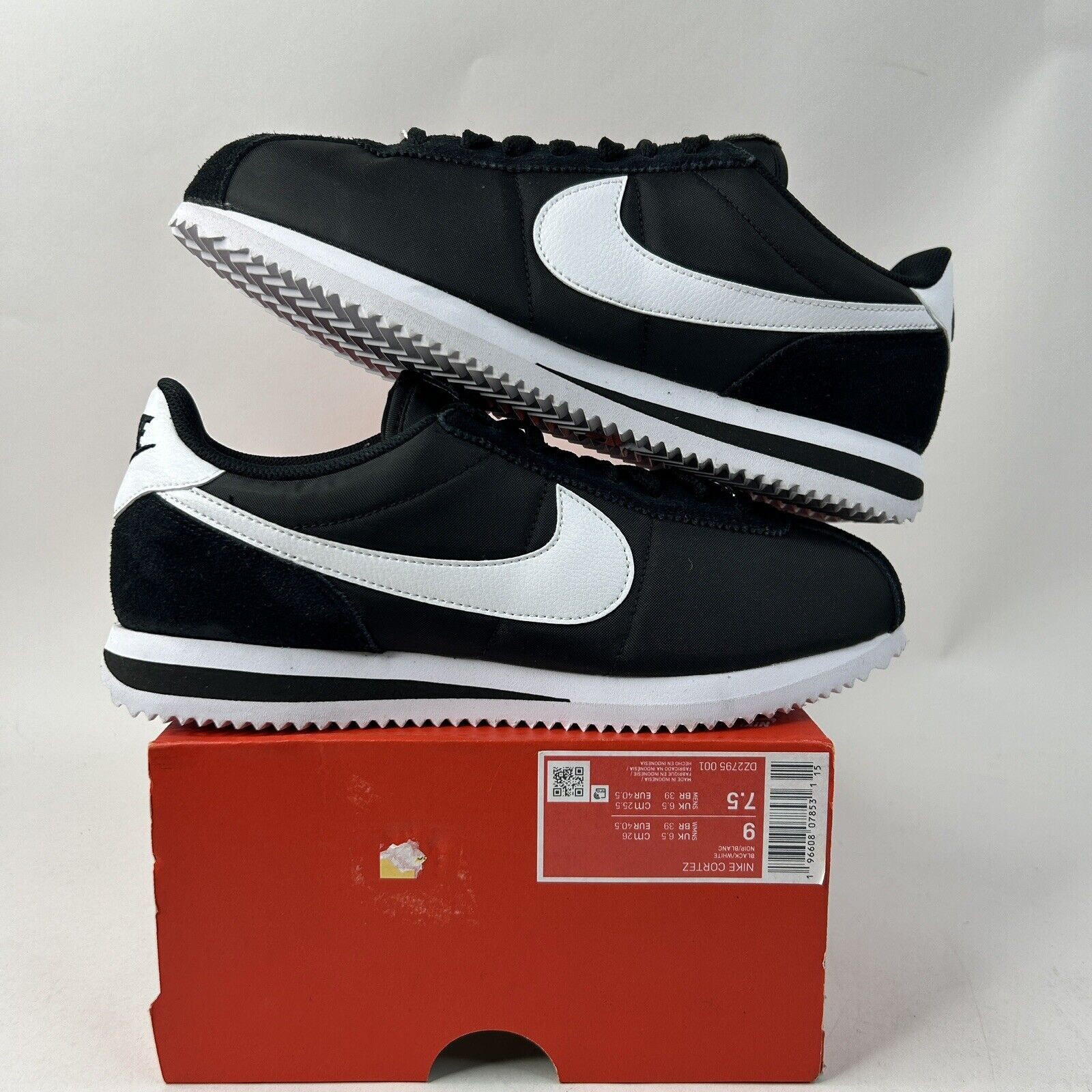 Nike Nike Cortez WMNS Nylon “Black White” 2024 Size US 9 / IT 39 - 1 Thumbnail