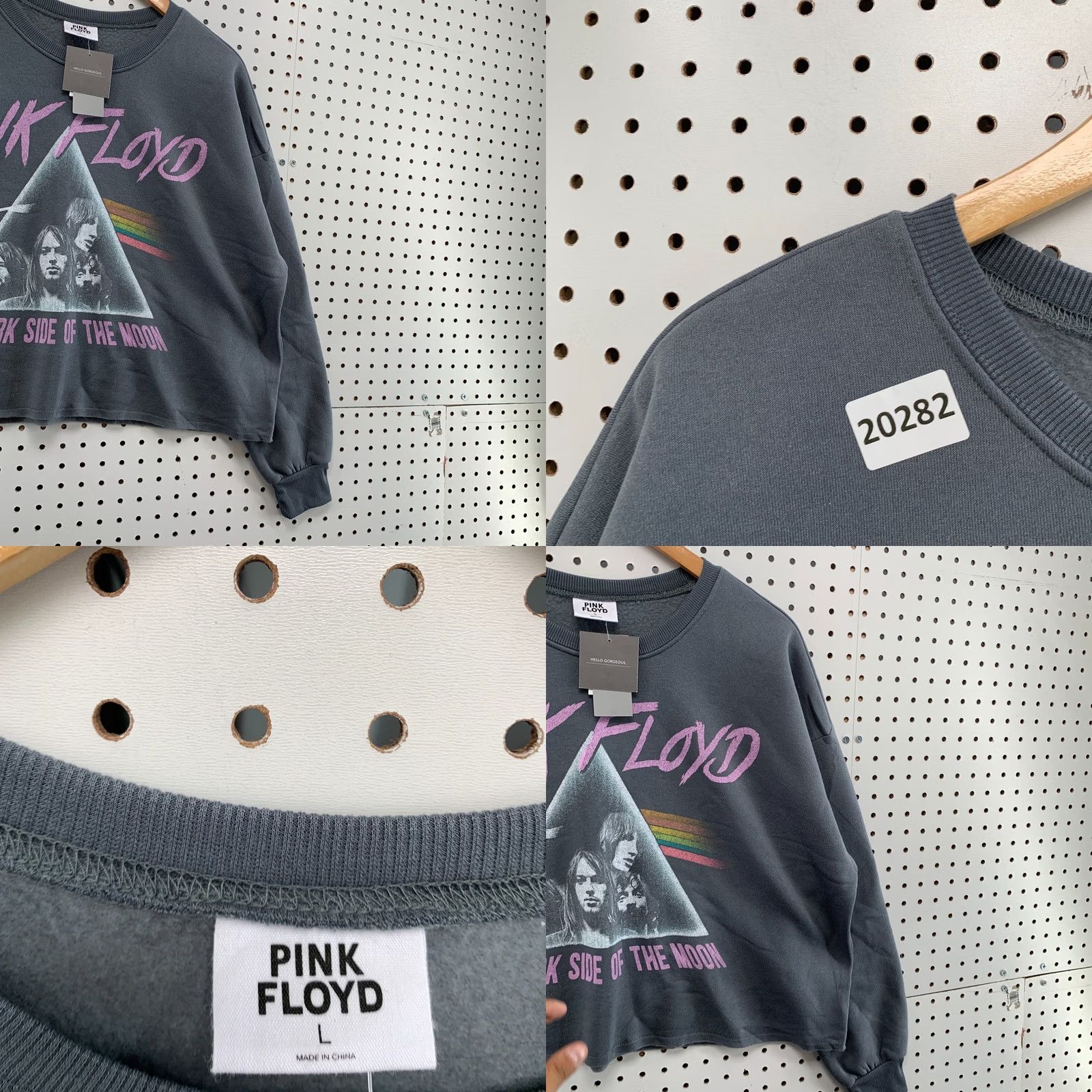 Vintage Pink Floyd Sweatshirt Gray Womens L Crew Neck Pullover NWT 28x22.5 Crewneck Sweatshirt Pullover Dark Gray 90s Concert Merch Womens Size L / US 10 / IT 46 - 8 Thumbnail