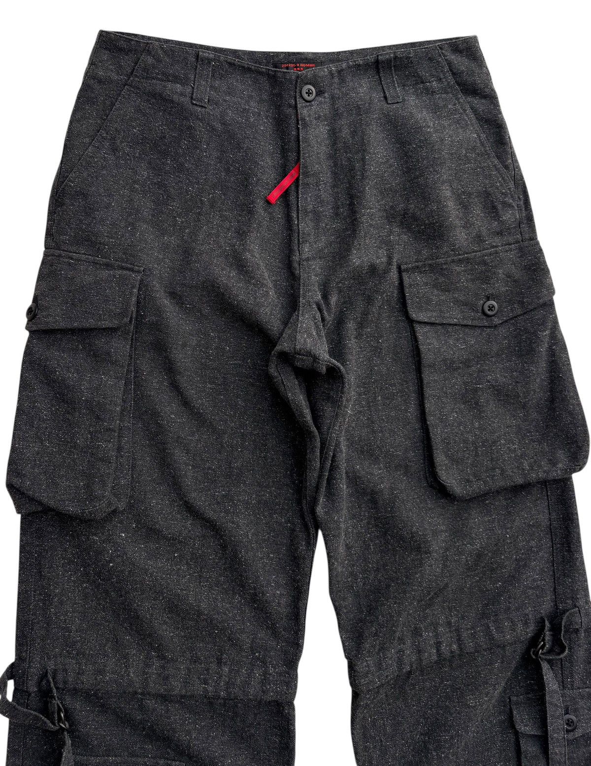 Japanese Brand 291295 Homme Japan Dark Grey Streetwear Cargo Pants Size US 33 - 2 Thumbnail