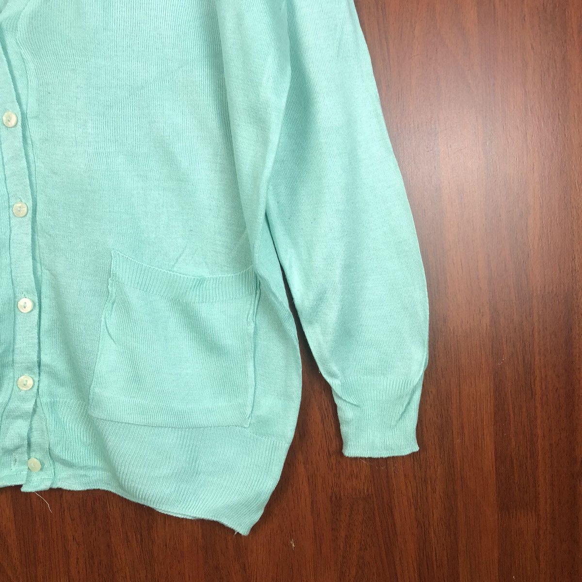 Japanese Brand Datura vintage crochet knitwear Green Cardigan #7489 Size XL / US 12-14 / IT 48-50 - 8 Thumbnail