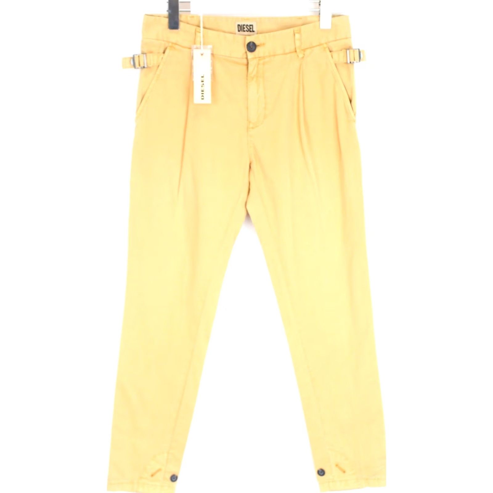 Diesel Diesel Trousers Men W26 Zip Fly Logo Cinch Sides Faded Pleated Button Cuffs Size US 26 / EU 42 - 2 Thumbnail