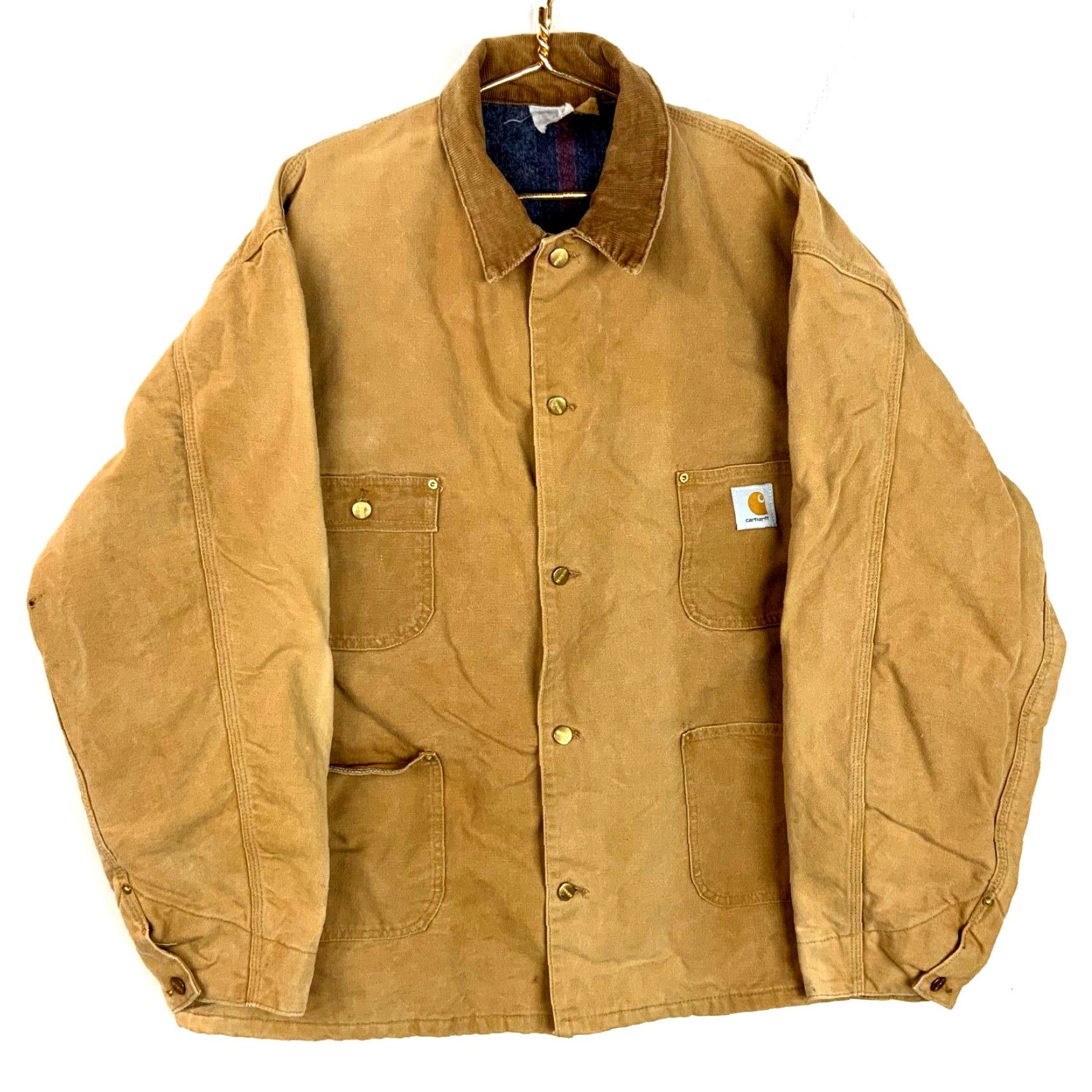 Vintage Carhartt discount Blanket Lined Canvas Chore Work Jacket Medium Beige Workwear