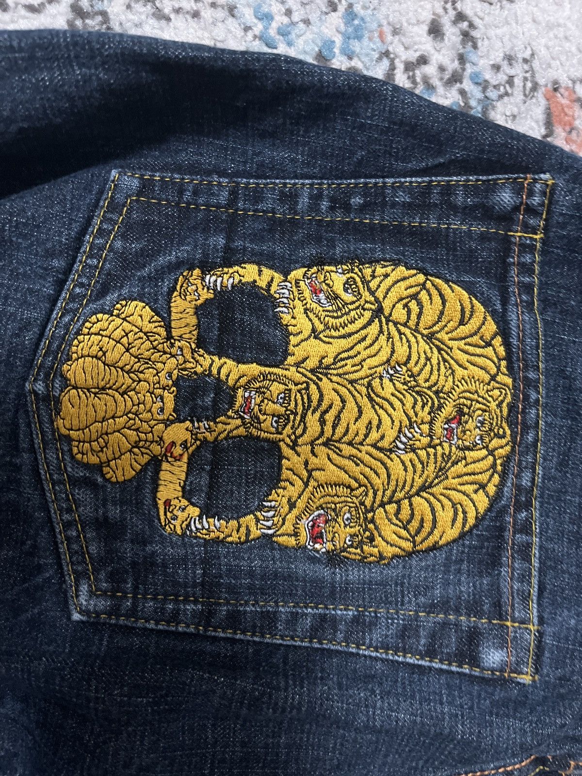 Evisu Evisu Men’s Vintage Embroidered Tiger Print Denim Jeans Size US 32 / EU 48 - 4 Thumbnail