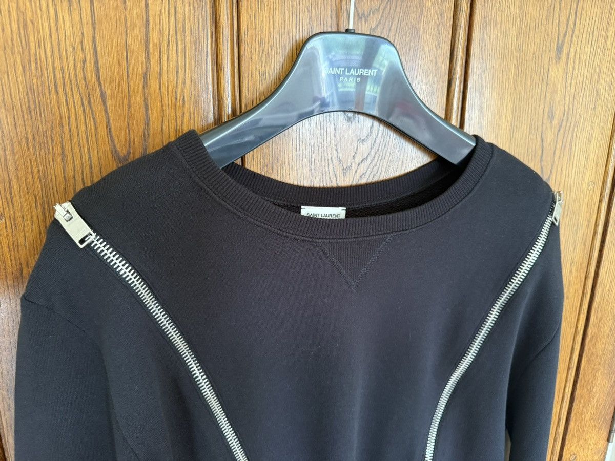 Saint Laurent Paris FW13 Saint Laurent zip crew neck sweater Hedi Slimane grail Size US L / EU 52-54 / 3 - 13 Thumbnail