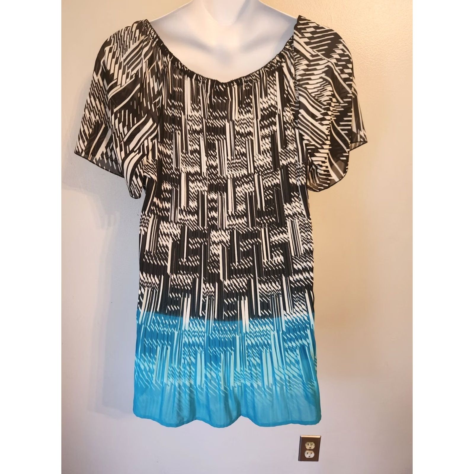 Avenue VINTAGE Avenue Geometric Print Blouse Shirt? Size XXL / US 16-18 / IT 52-54 - 6 Thumbnail