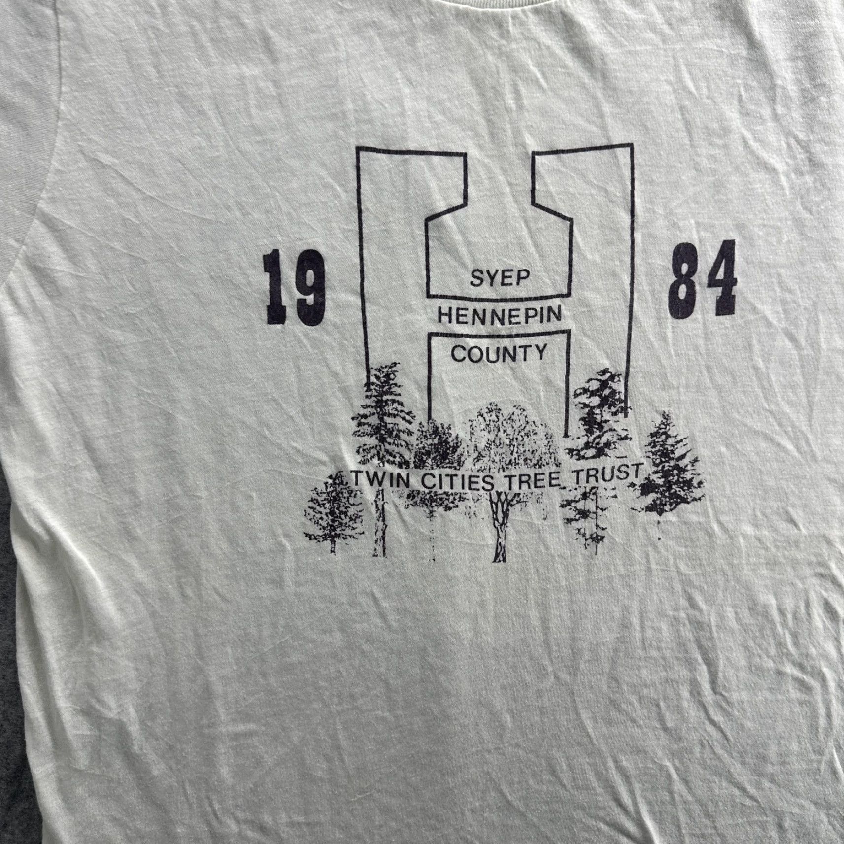 Vintage VINTAGE Hennepin County T-Shirt Mens Large Cotton 80s Twin Cities Tree Trust Graphic Tee City Nature Size US L / EU 52-54 / 3 - 4 Thumbnail