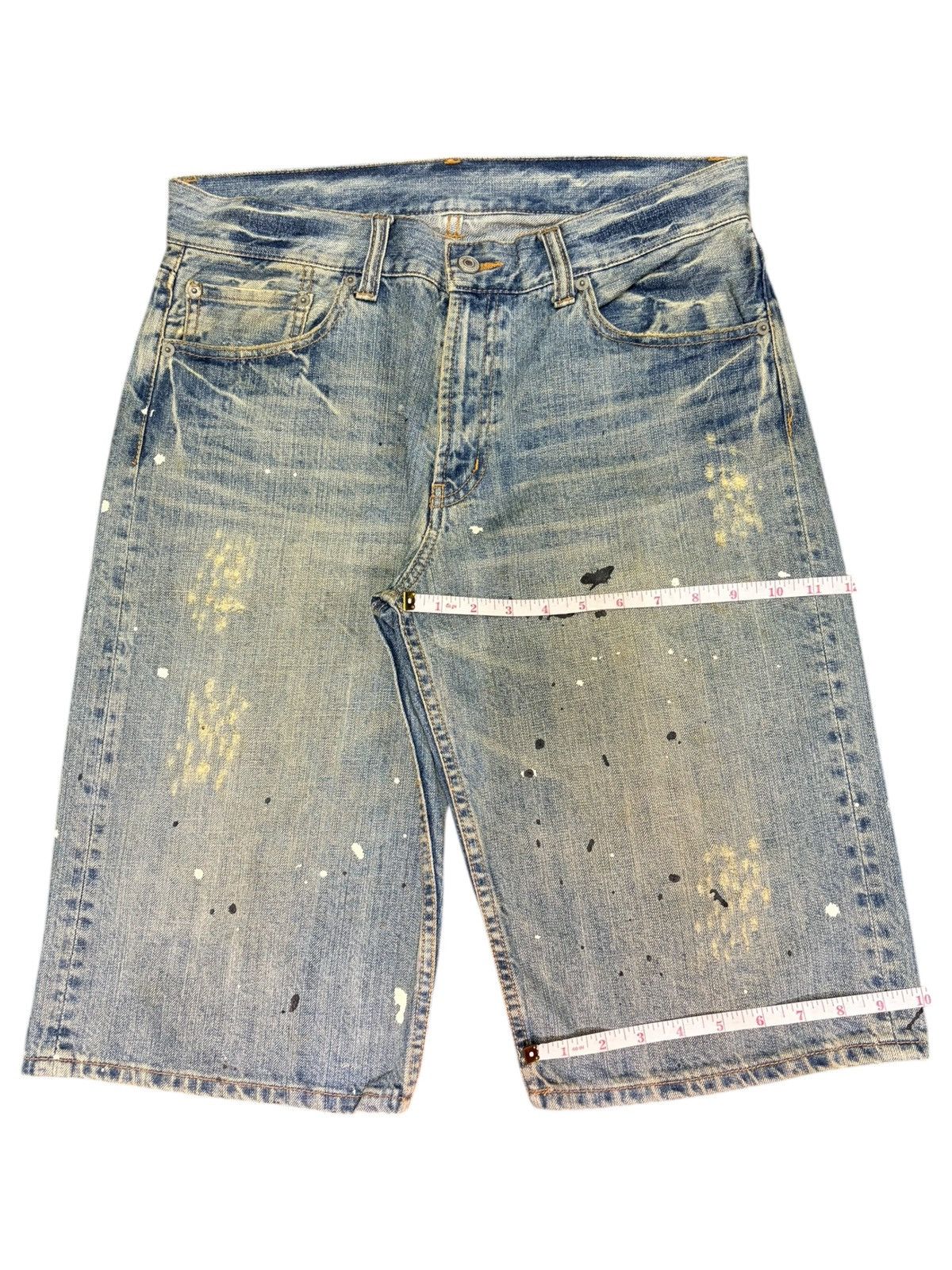 JNCO Vintage Japanese Brand Mud Wash Painted Distress Jean Shorts Size US 32 / EU 48 - 8 Thumbnail