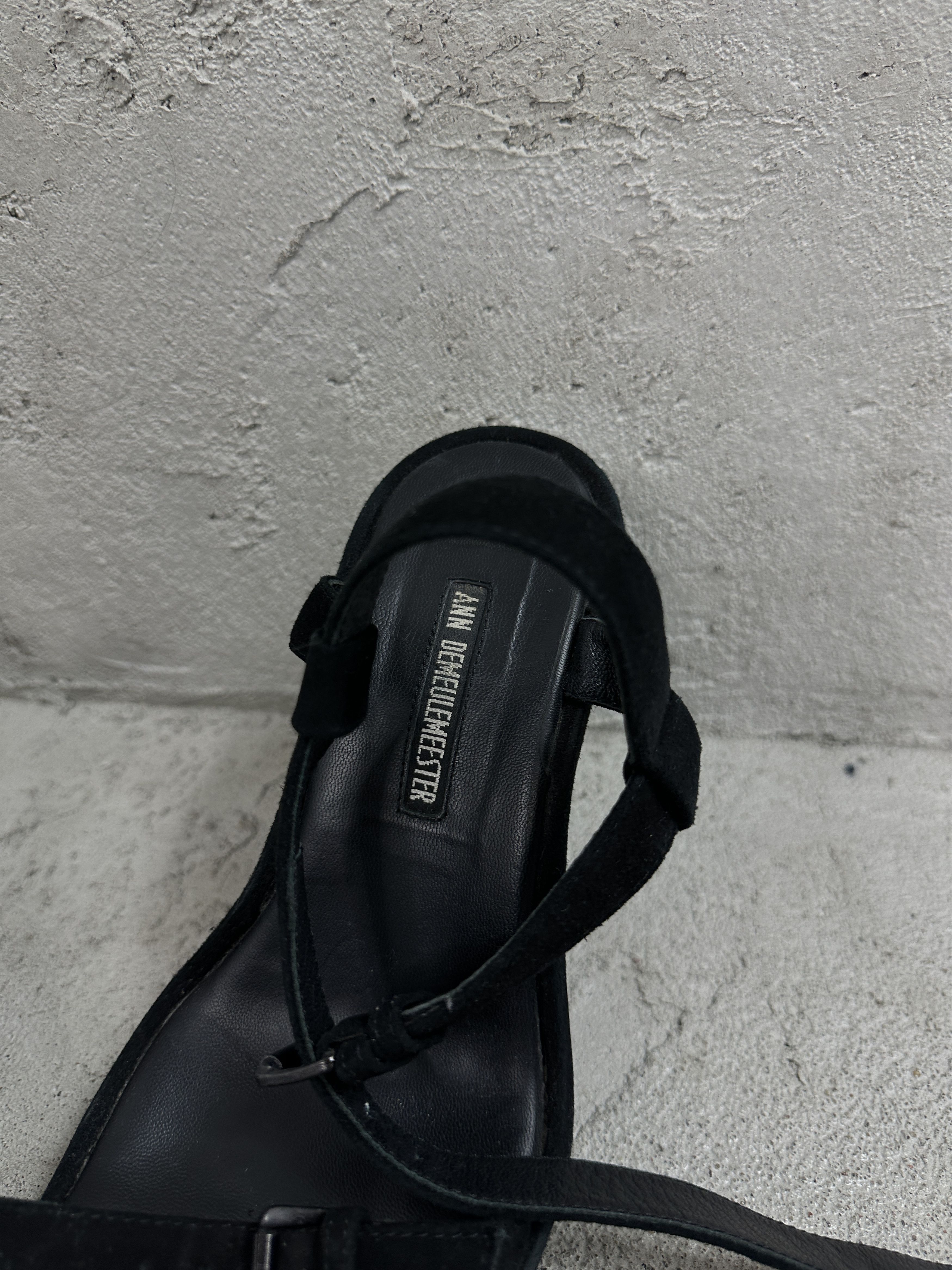 Ann Demeulemeester × Vintage Vintage Avant Garde Leather Wedge Suede Sandals Size US 8 / IT 38 - 9 Thumbnail
