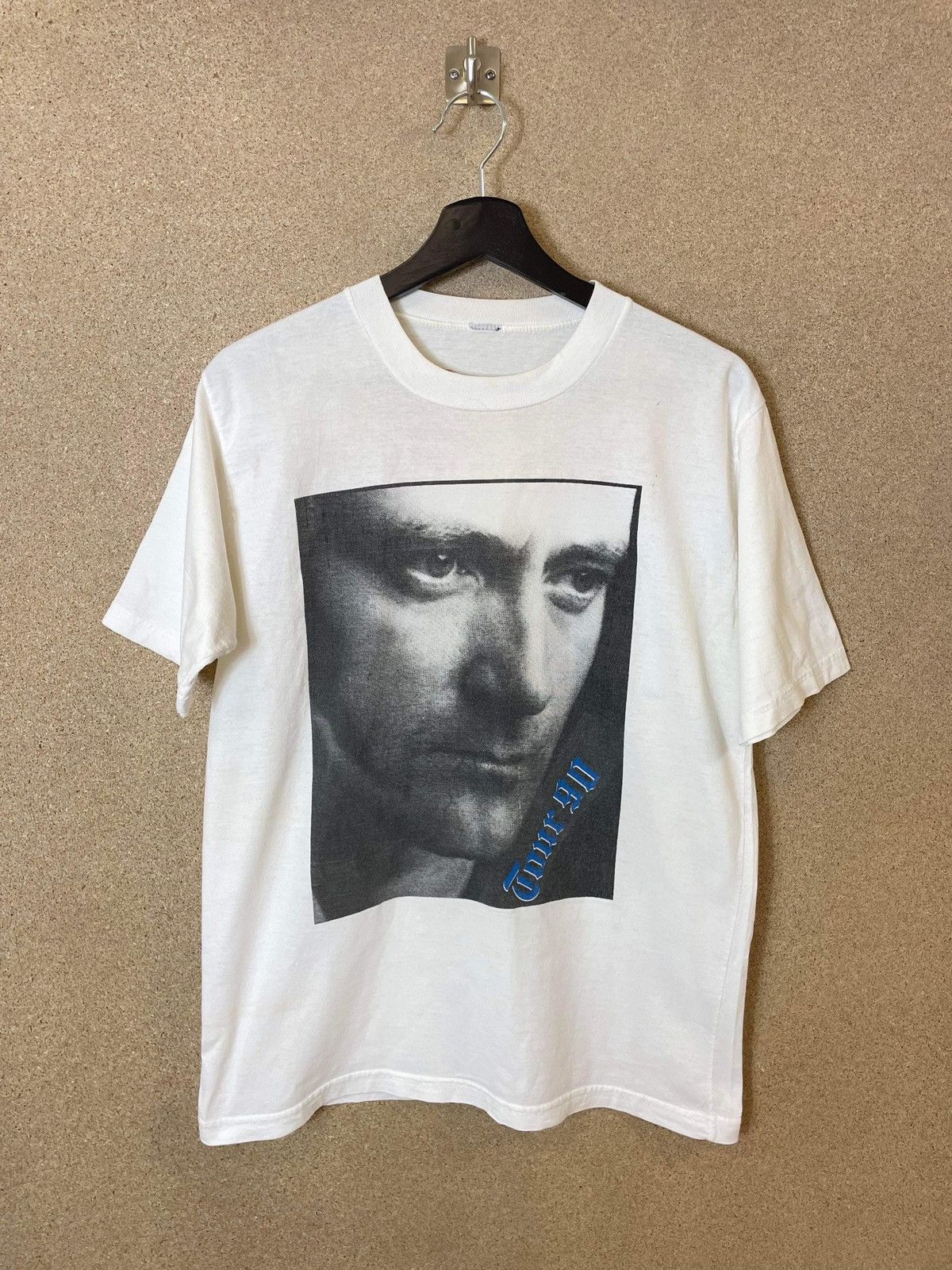 image of Band Tees x Vintage Phil Collins Tour 1990 Tee - M in White, Men's (Size Medium)