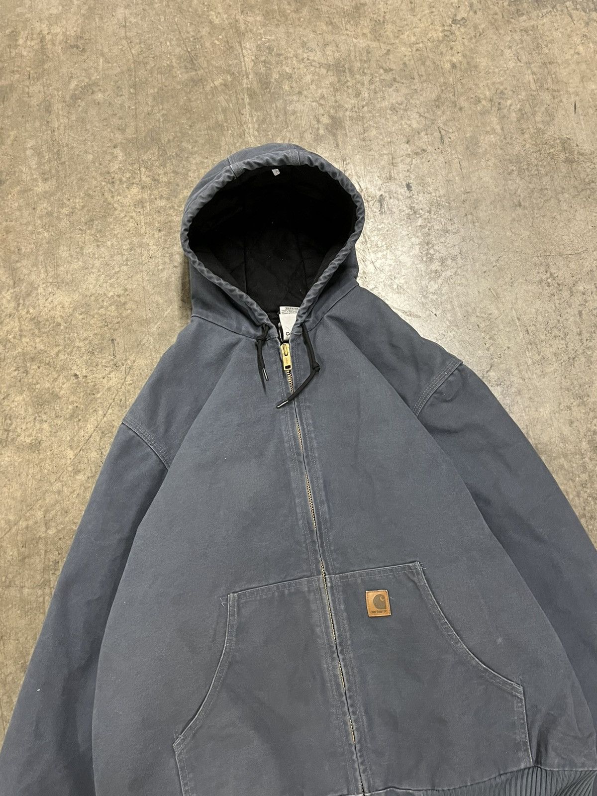 Carhartt × Vintage Carhartt vintage hooded grey/blue jacket hype rare workwear Size US XL / EU 56 / 4 - 5 Thumbnail