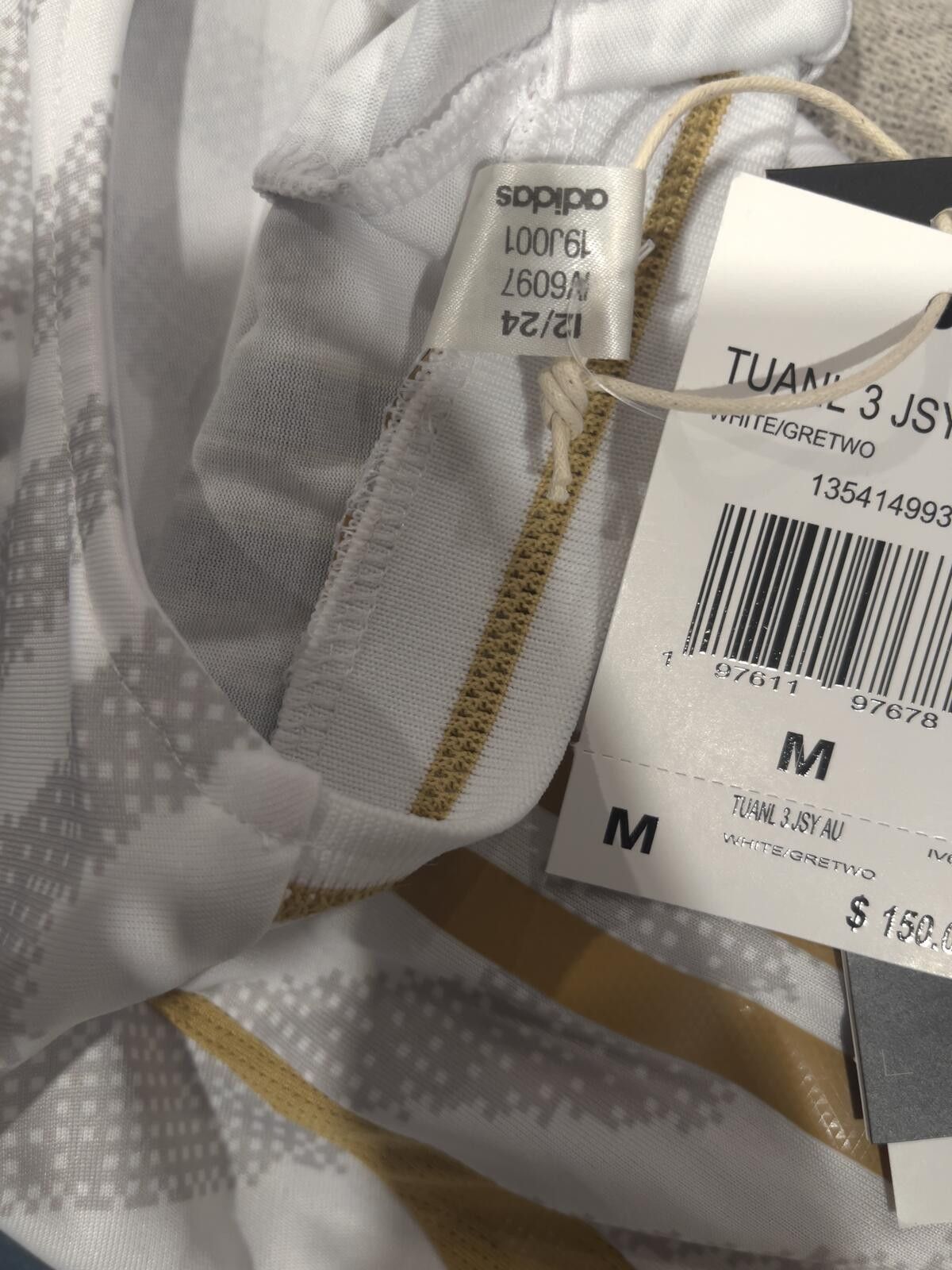 Adidas Adidas TUANL 3 JSY AU White and Gold Soccer Jersey Medium Size US M / EU 48-50 / 2 - 4 Thumbnail
