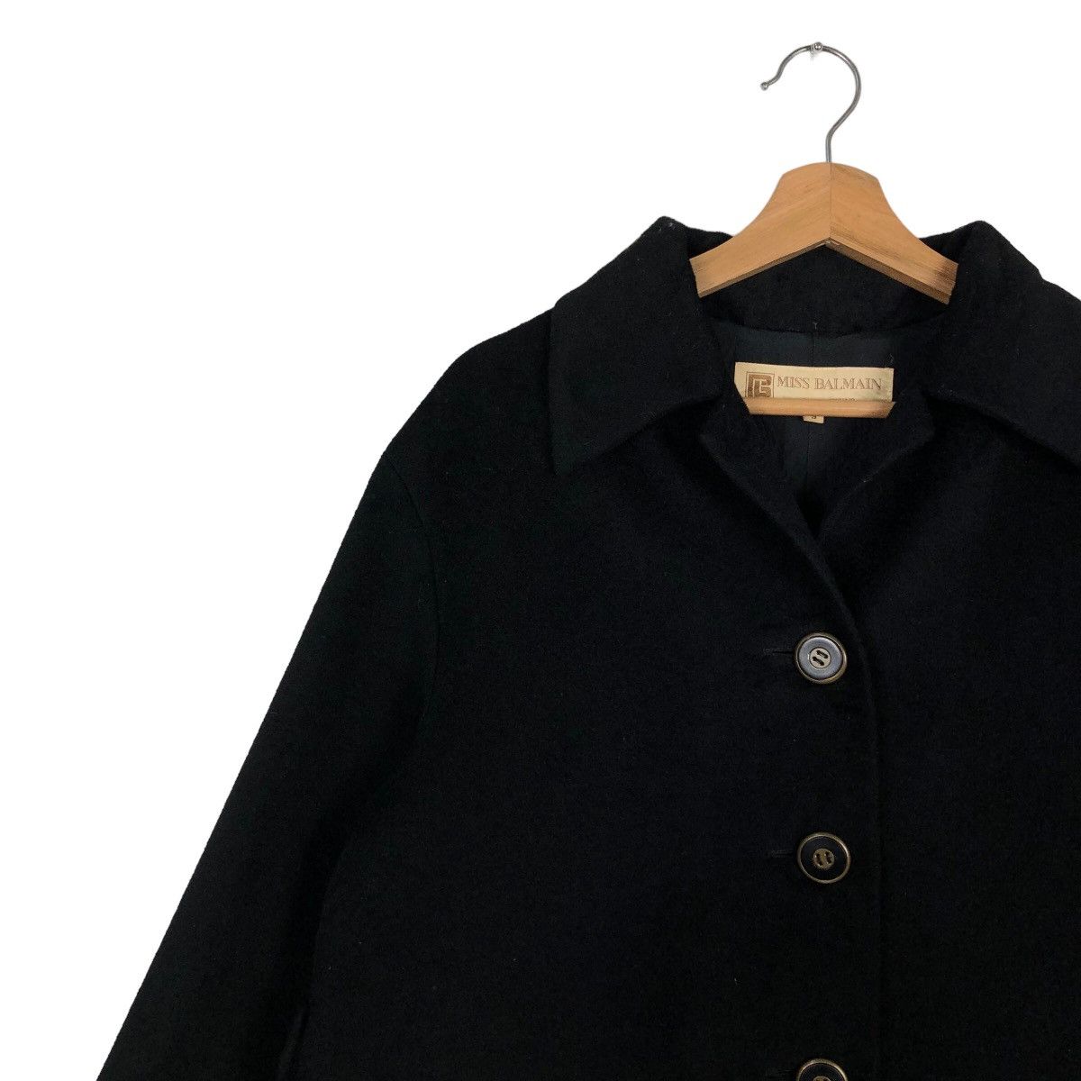 Balmain 🔥Rich Black - Fly Coats Wool Herringbone Miss Balmain Paris Size M / US 6-8 / IT 42-44 - 7 Thumbnail