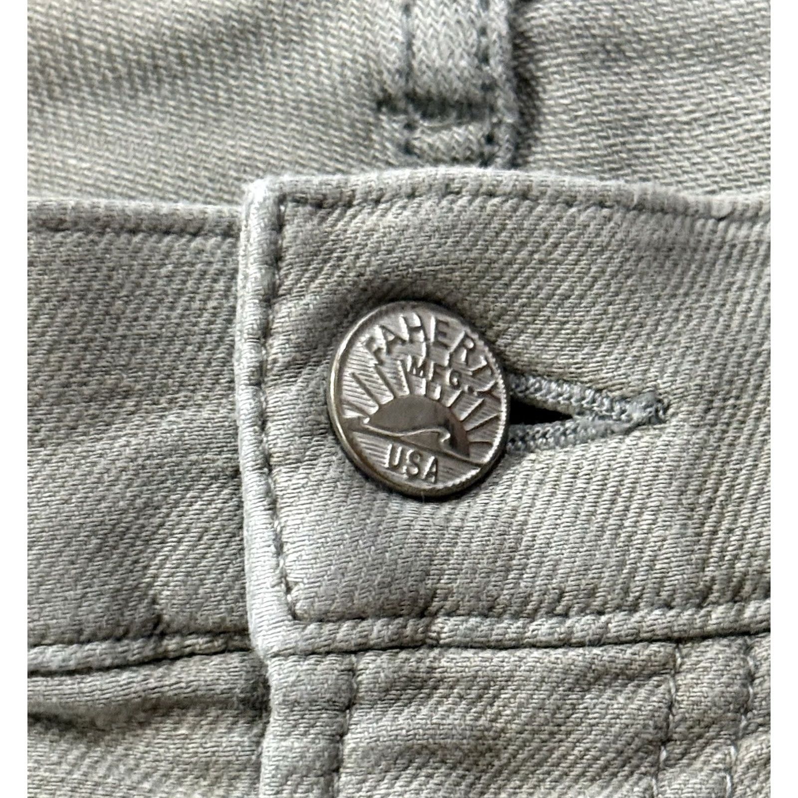 Faherty Faherty Men's 5-Pocket Pants Chino Stretch Solid Faded Olive Slate 32x31 Regular Men’s Pants Size US 32 / EU 48 - 5 Thumbnail