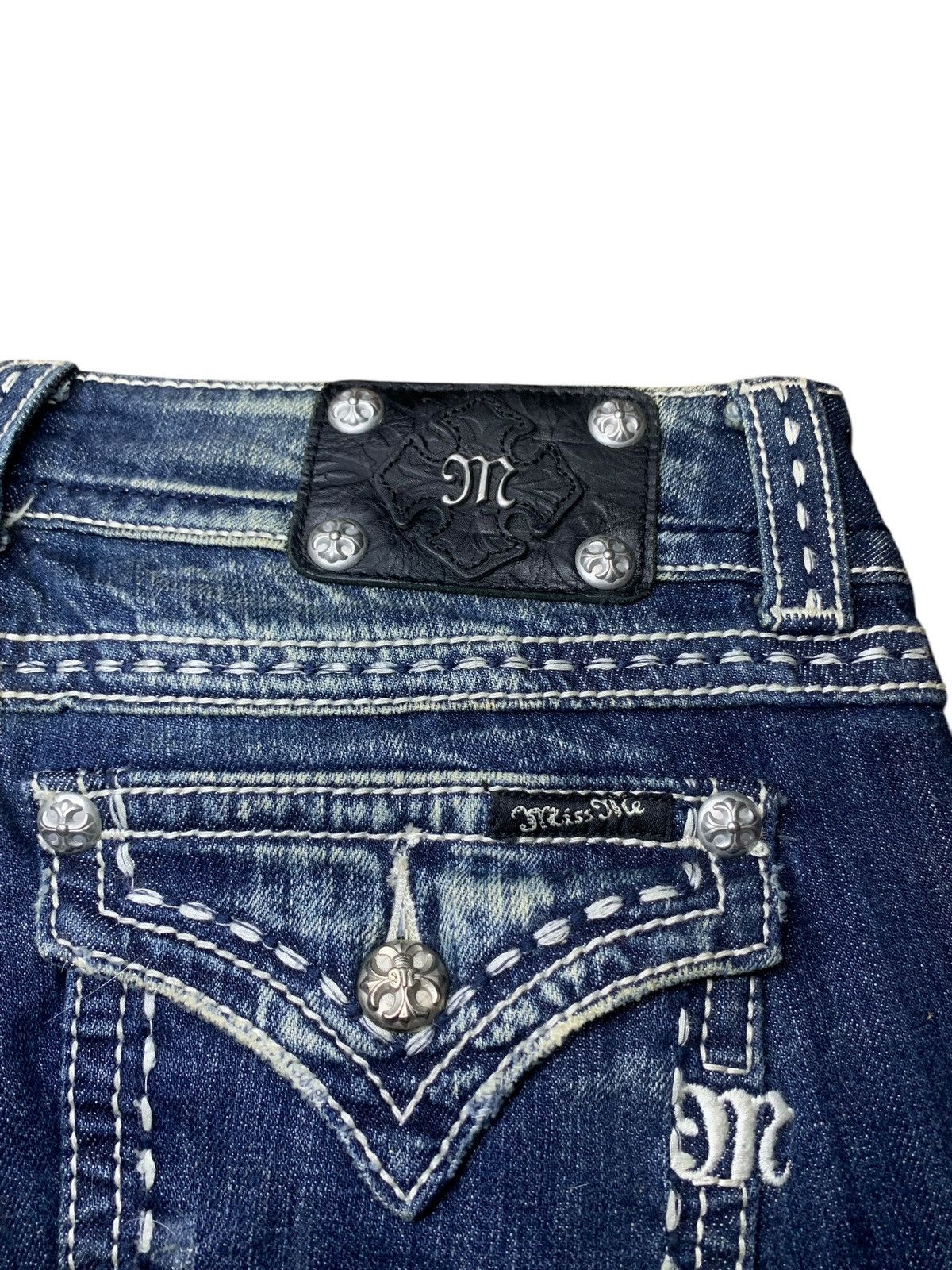 GOSTAR DE FUGA × Hysteric Glamour × Tornado Mart 2000s Missme contrast stitch mud wash flare jeans Size US 32 / EU 48 - 11 Thumbnail