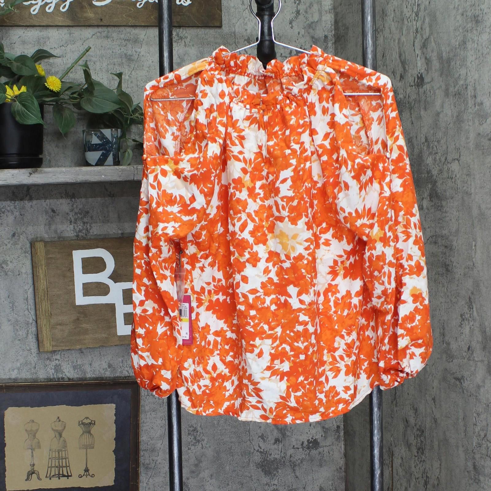 Vince Camuto Vince Camuto Printed Split-sleeve Blouse Orange Multi Pm Size M / US 6-8 / IT 42-44 - 1 Thumbnail