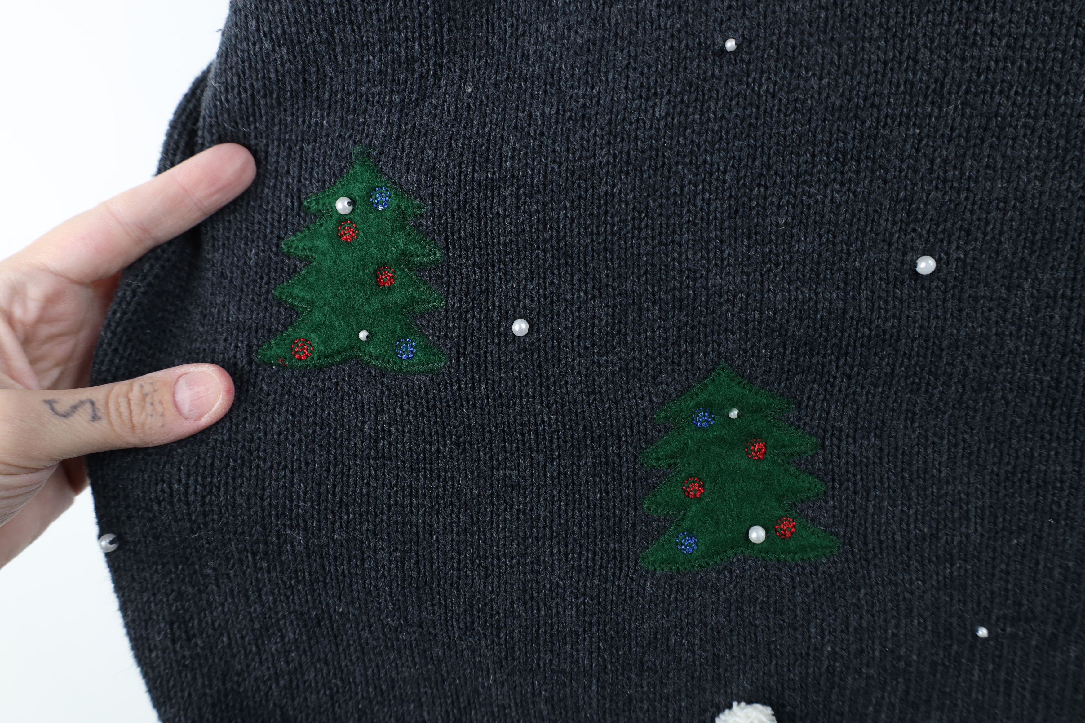 Vintage Vintage 90s Streetwear Snowman Marled Knit Full Zip Sweater Size 3XL / US 20-22 - 5 Thumbnail
