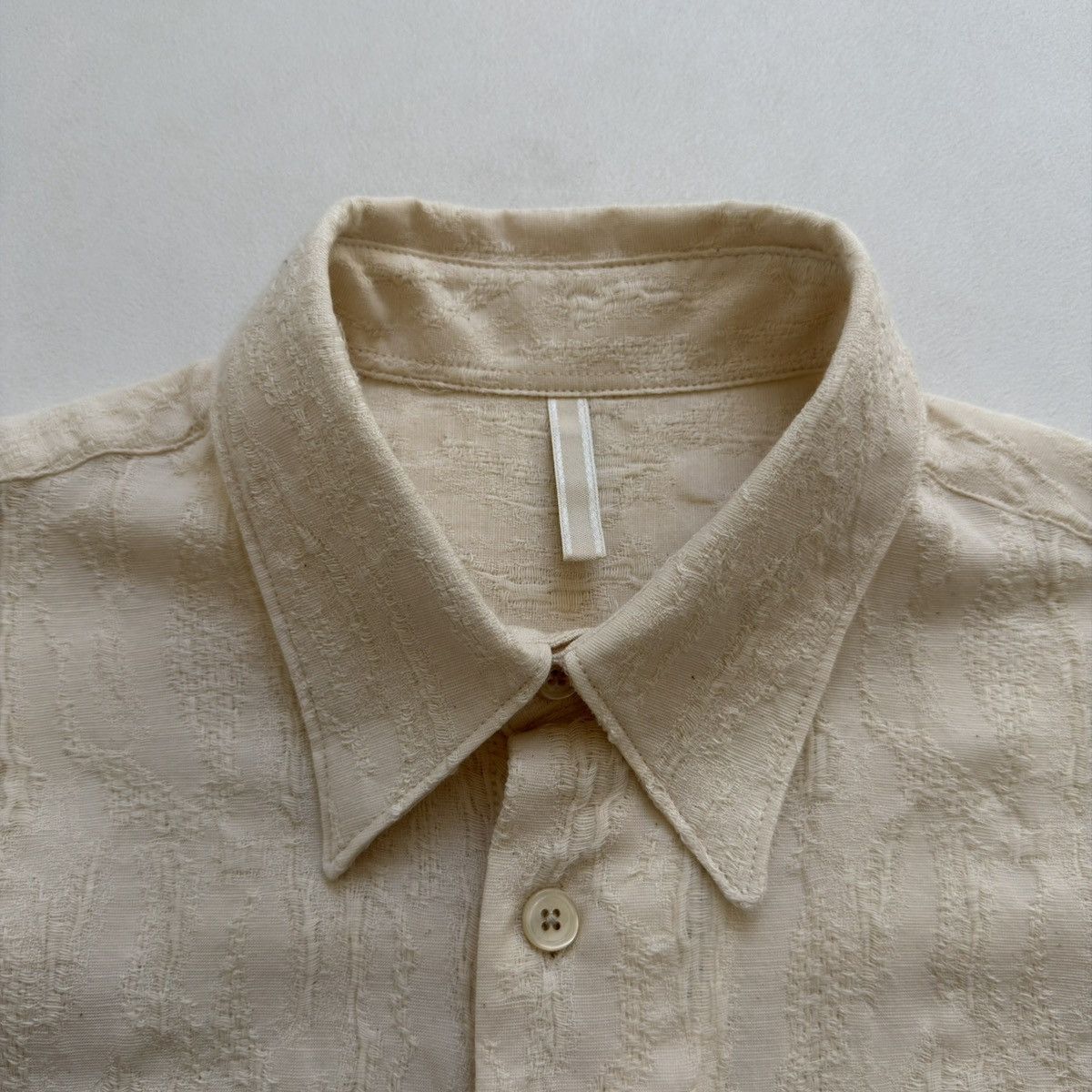 Sunflower ‘Ace’ Textured Cream Cotton Boxy Fit Shirt Size US M / EU 48-50 / 2 - 5 Thumbnail