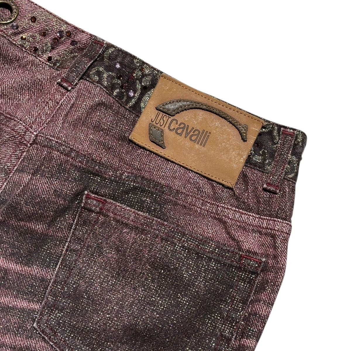 Roberto Cavalli Crystal embellished glitter denim Size 28" / US 6 / IT 42 - 3 Thumbnail