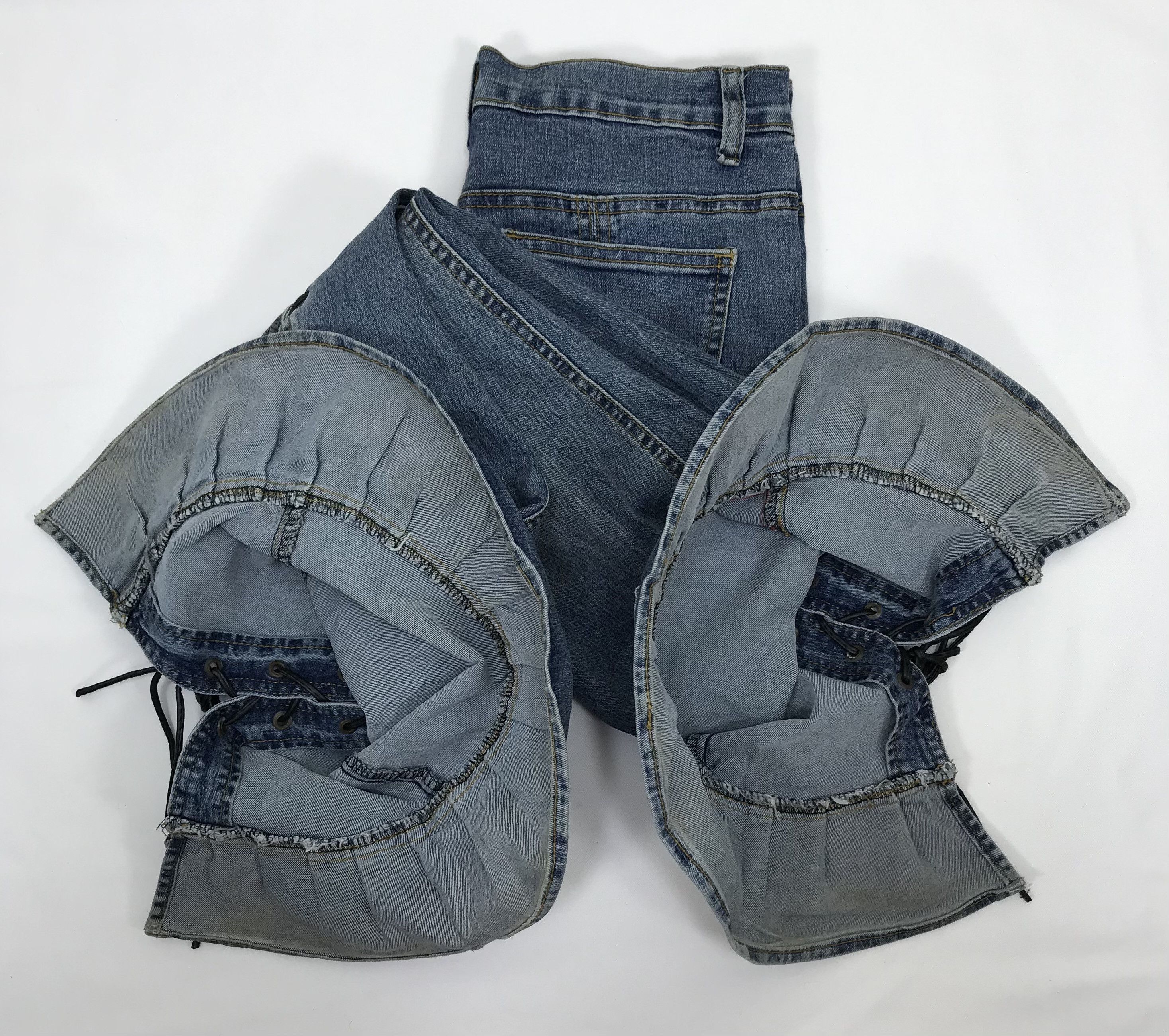Japanese Brand Vintage BeSnip Lace-Up Flare Jeans Bell Bottom Denim Size 27" / US 4 / IT 40 - 13 Thumbnail
