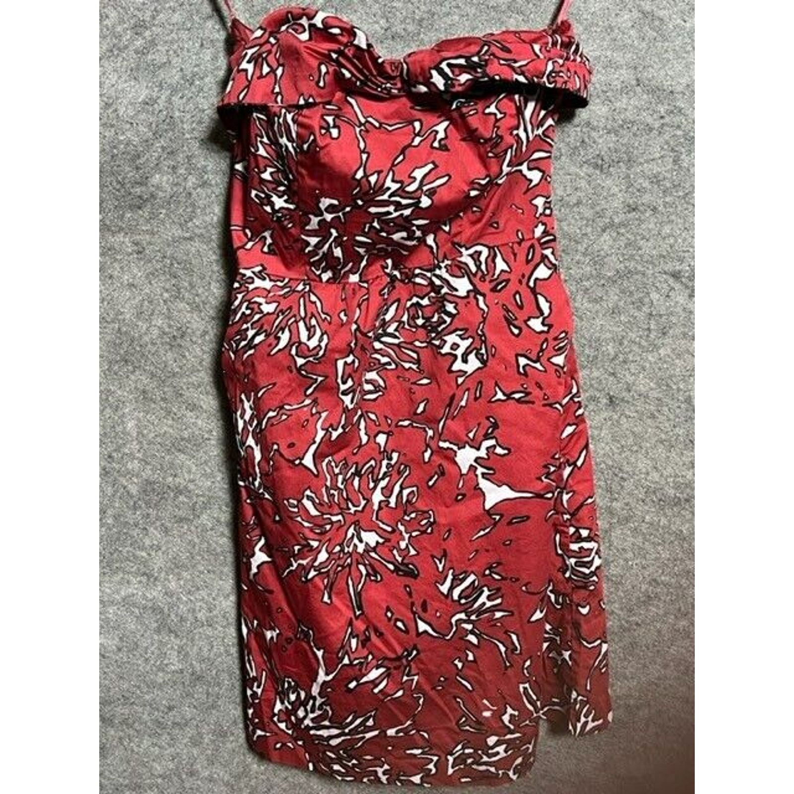Other The Limited Dress Size 0 Abstract Strapless A Line Lined Red Size XS / US 0-2 / IT 36-38 - 1 Thumbnail