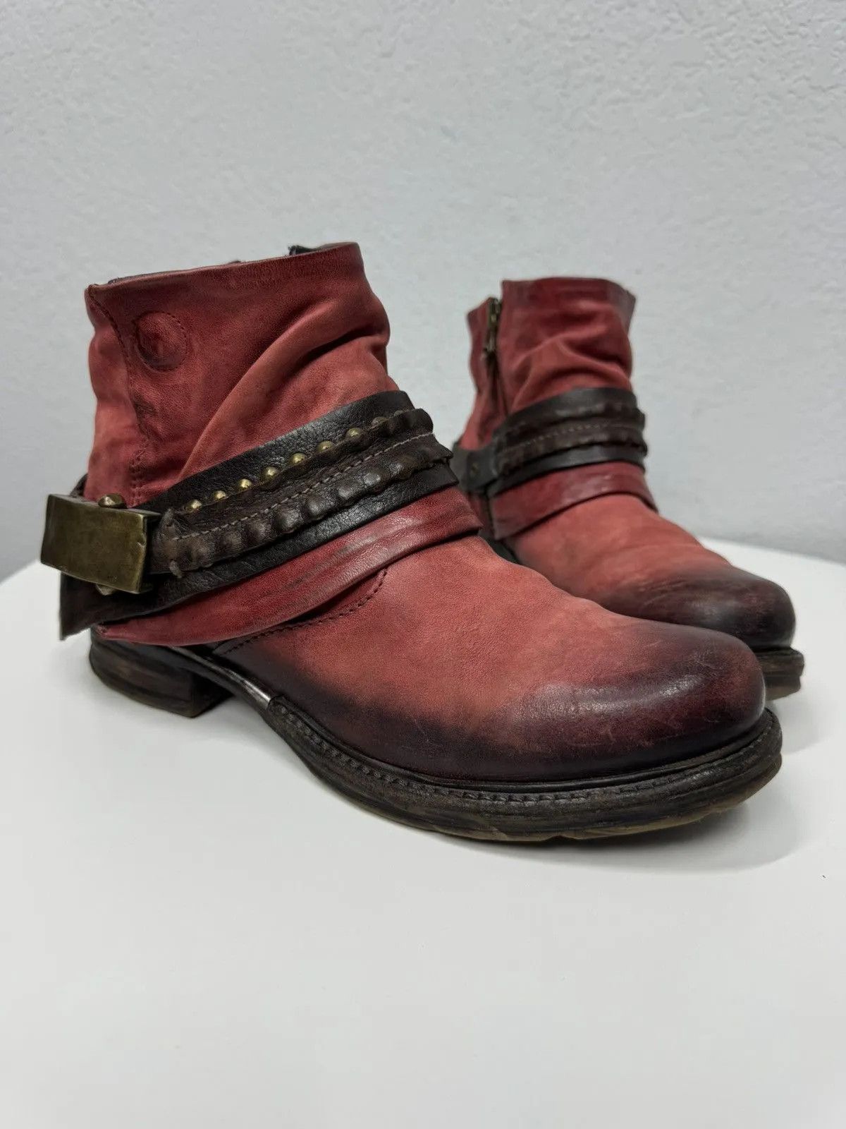 If Six Was Nine Vintage Leather Boots A S 98 Ankle Hight shoes Guidi Style Size US 7 / IT 37 - 1 Thumbnail