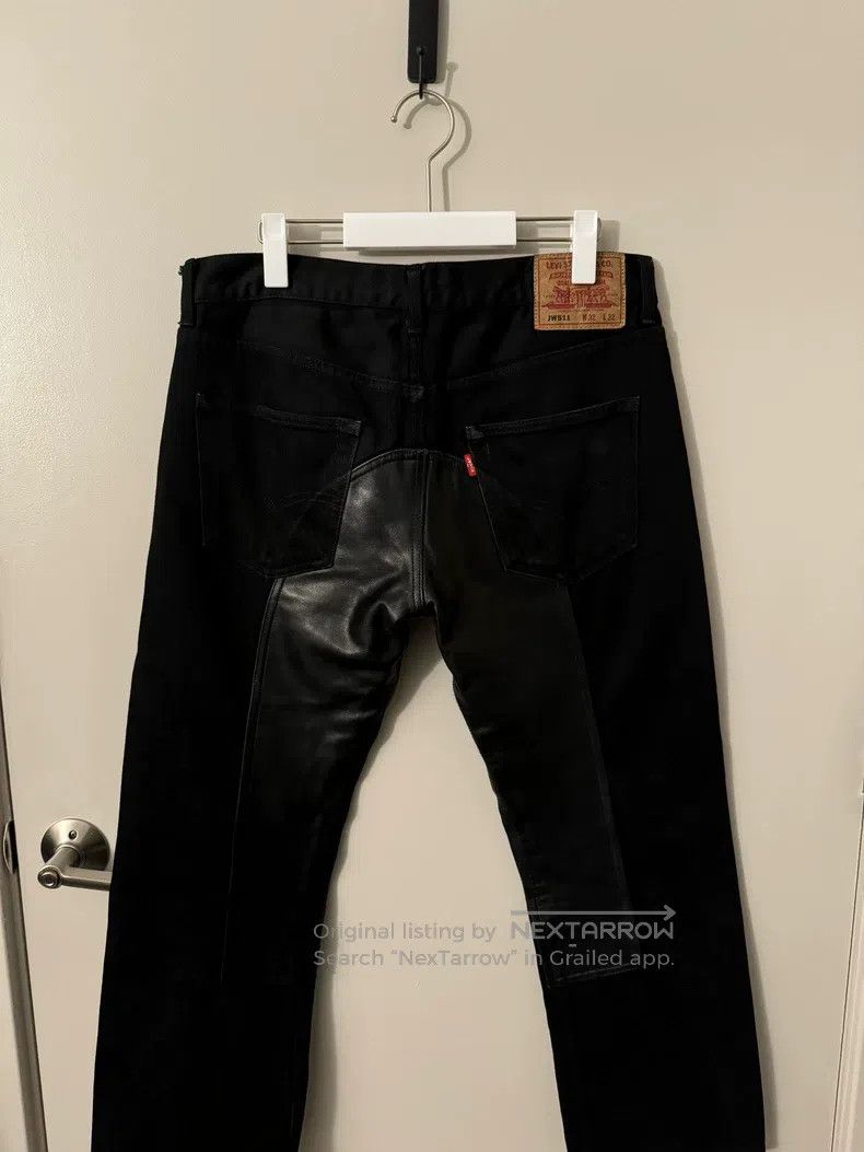 Junya Watanabe Junya Watanabe size M Leather patched denim pants Size US 27 - 1 Thumbnail