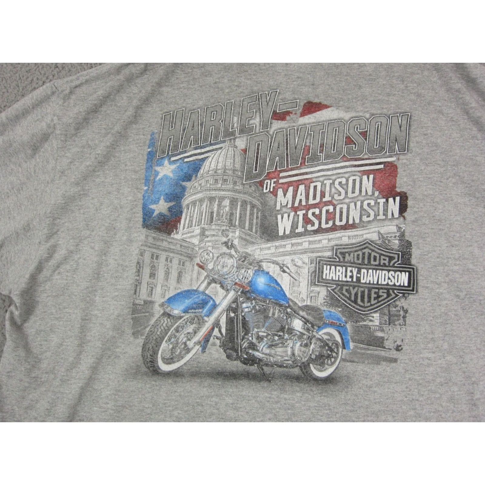 Harley Davidson Harley Davidson Shirt Adult 2XL Gray Mens Madison Wisconsin Casual Biker Y2K Size US XXL / EU 58 / 5 - 2 Thumbnail