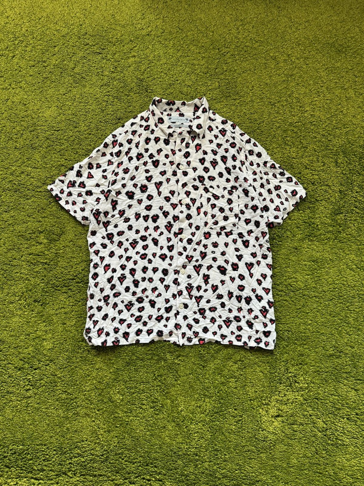 Allsaints × Designer AllSaints avant garde hearth pattern camp collar shirt Size US M / EU 48-50 / 2 - 1 Thumbnail