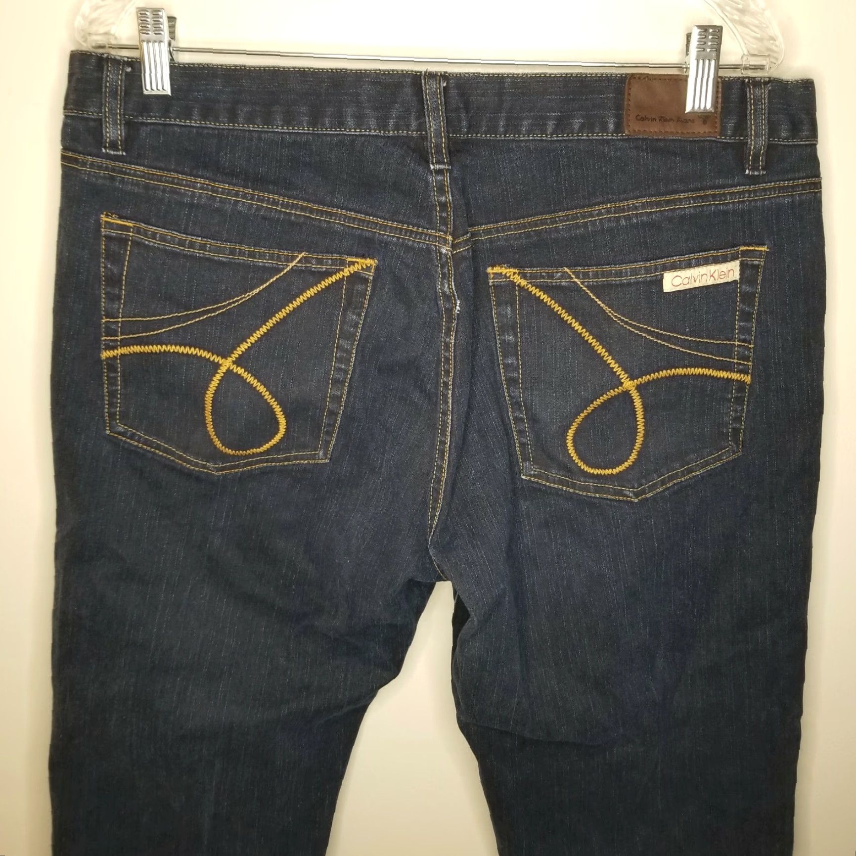 Calvin Klein CALVIN KLEIN Jeans Womens Dark Blue Cuffed Size 14 Cropped Denim Jeans 14 Women Size 36" / US 14 / IT 50 - 5 Thumbnail