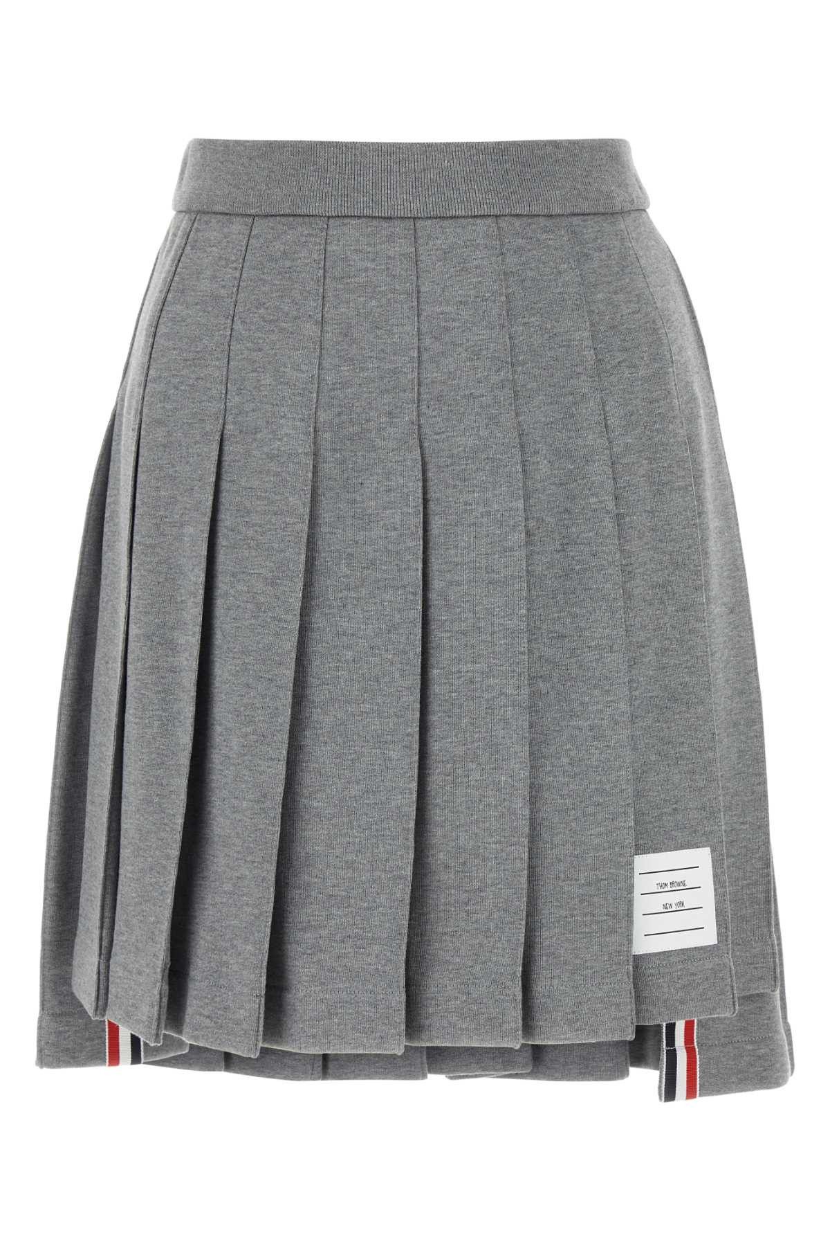 image of Thom Browne Grey Cotton Mini Skirt, Women's (Size 26)